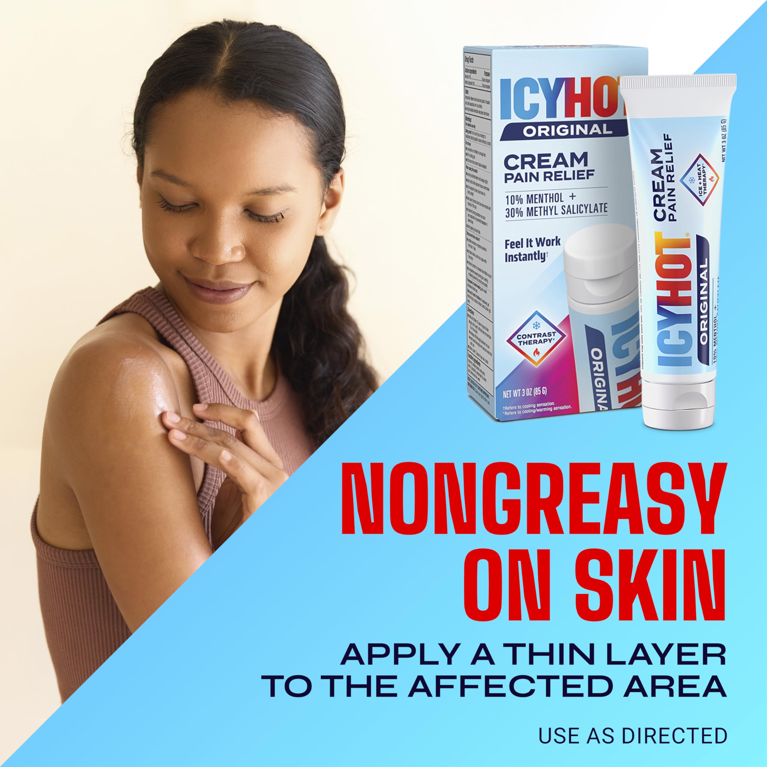 Icy Hot Original Pain Relief Cream, Fast-Acting Pain Relief with Menthol 10% and Methyl Salicylate 30%, Ice and Heat Contrast Therapy for Backaches, Joints, Muscle Strains and Arthritis, 3 oz Icy Hot buy supplements canada
