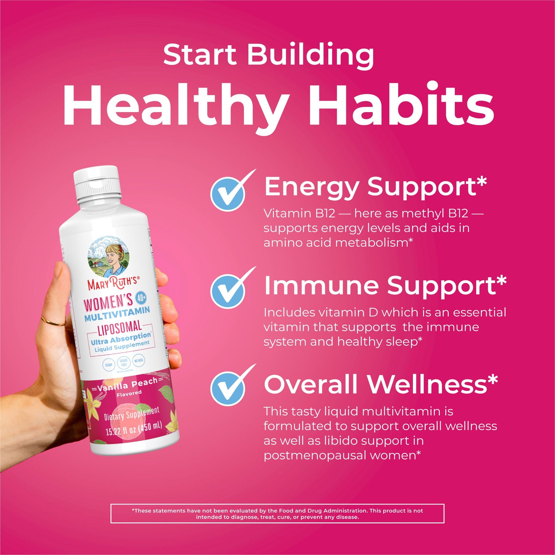 MaryRuth’s Multivitamin Liposomal for Women 40+ | Womens Multivitamin Liposomal | Immune Support Supplement | Menopause Supplement | Methylated Multivitamin | Vegan | Sugar Free | Non-GMO |15.22 Fl Oz MARYRUTH'S buy supplements canada