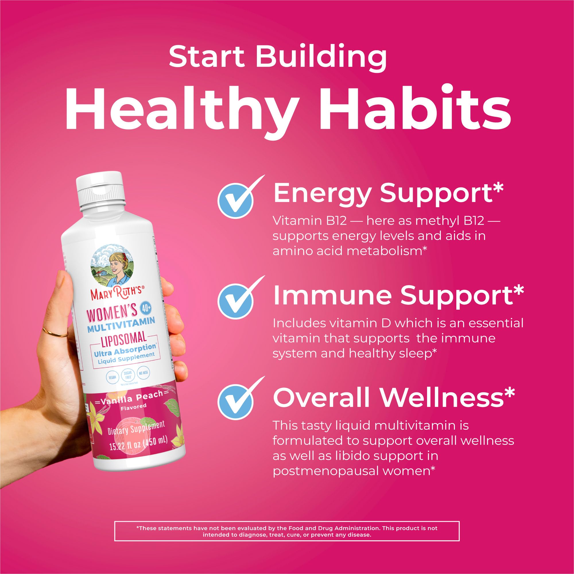 MaryRuth’s Multivitamin Liposomal for Women 40+ | Womens Multivitamin Liposomal | Immune Support Supplement | Menopause Supplement | Methylated Multivitamin | Vegan | Sugar Free | Non-GMO |15.22 Fl Oz MARYRUTH'S buy supplements canada