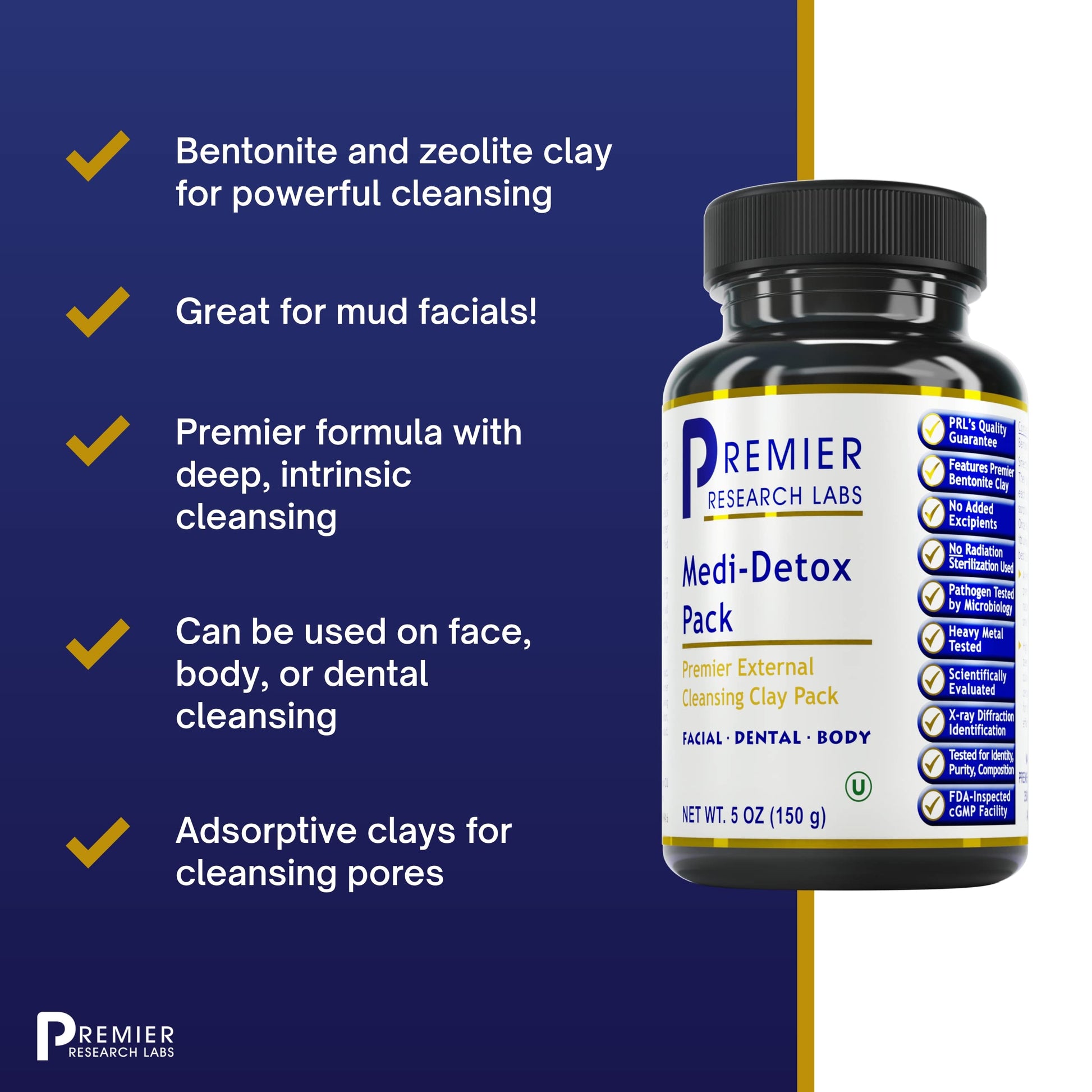 Premier Research Labs Medi-Dental Pack - Detoxifying Volcanic Clay - Dental & Body Cleansing - With Calcium Smectites Silica & Mineral Oxides - 5 oz Premier Research Labs buy supplements canada