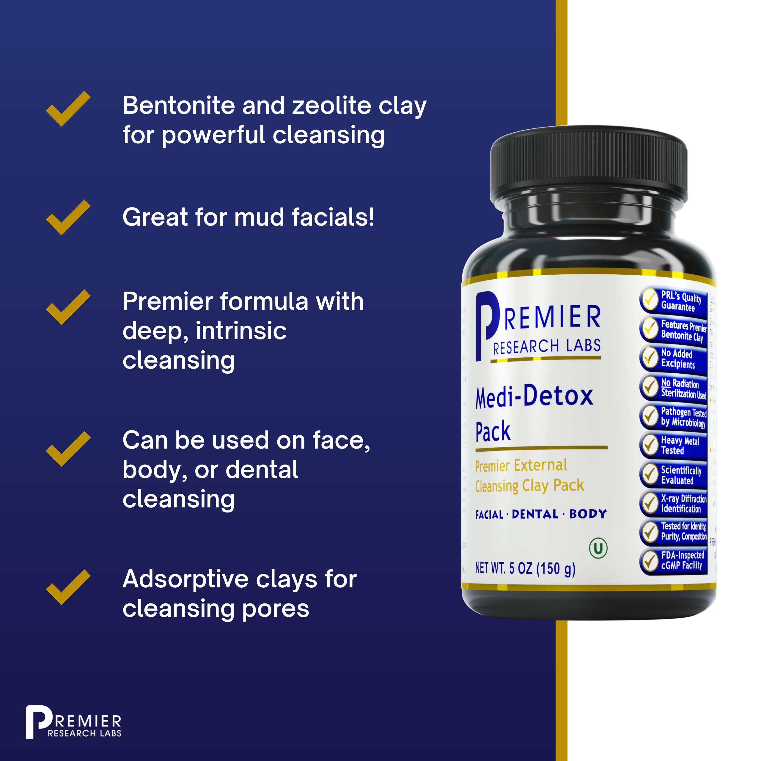 Premier Research Labs Medi-Dental Pack - Detoxifying Volcanic Clay - Dental & Body Cleansing - With Calcium Smectites Silica & Mineral Oxides - 5 oz Premier Research Labs buy supplements canada