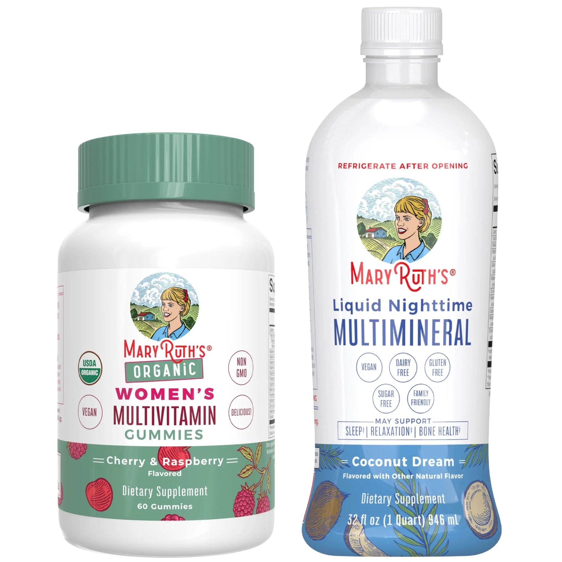 MaryRuth's Multivitamin Gummies for Women (Cherry & Raspberry) & Liquid Nighttime Multimineral Coconut (32oz) | Clean Label Project Verified MARYRUTH'S buy supplements canada