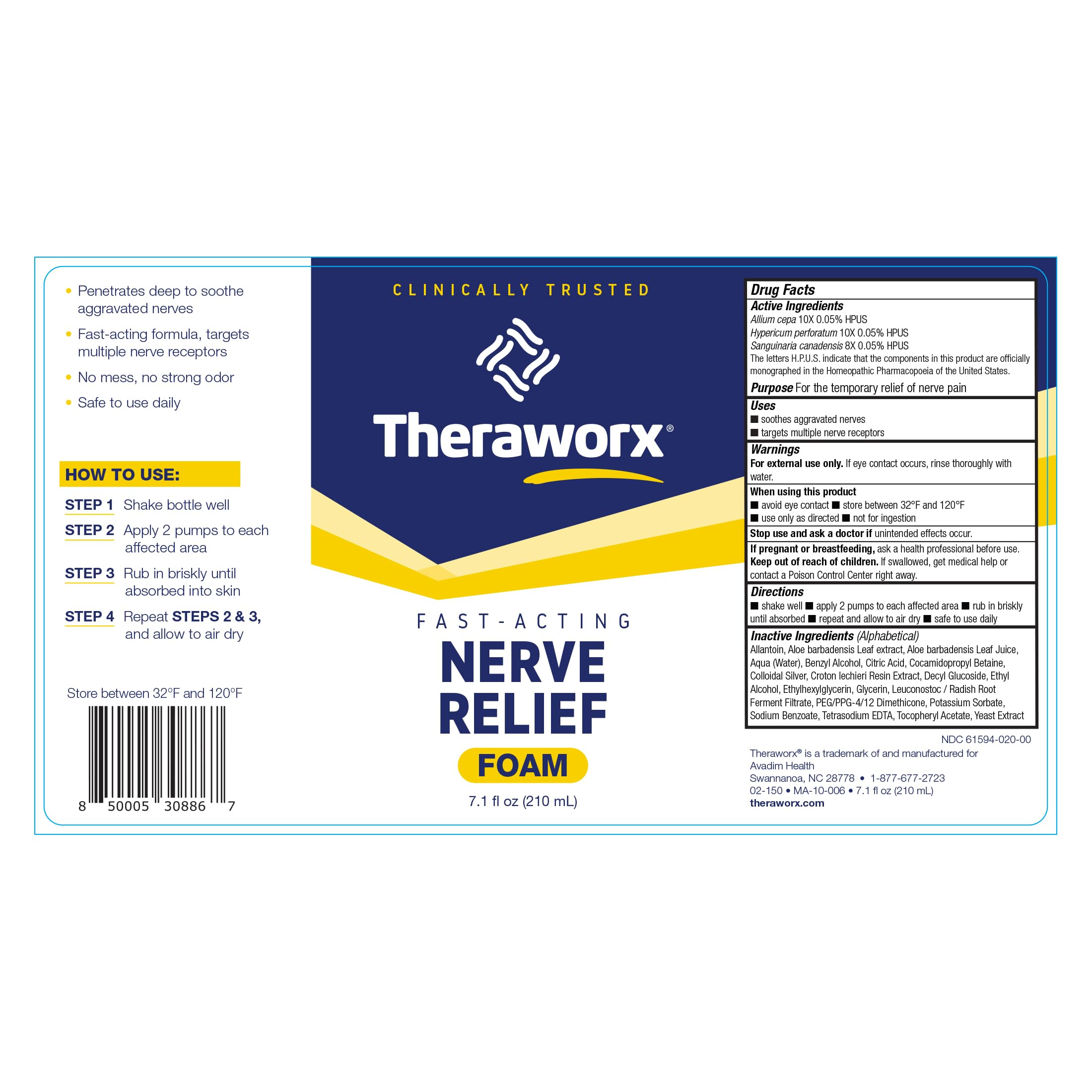 Theraworx Fast-Acting Nerve Relief Foam Aggravated Nerve Discomfort Relief - 7.1 oz - 1 Count Theraworx buy supplements canada