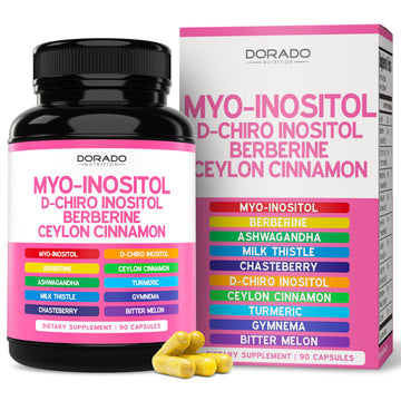 Myo-Inositol & D-Chiro Inositol Supplement For Women (90 Capsules, 40:1 Ratio Myo Inositol) Hormone Balance for Women - 10 in 1 Formula - Third Party Tested, Vegan Safe & USA Made - (90 Count) DORADO NUTRITION buy supplements canada