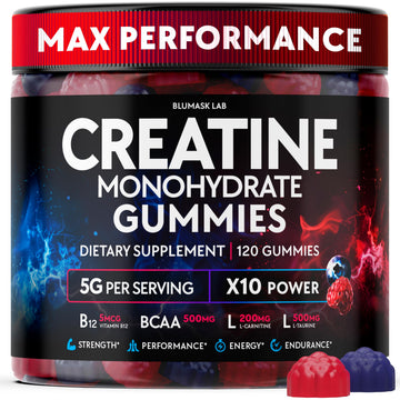 Creatine Monohydrate Gummies Complex 5000 MG for Men & Women, Preworkout Gummy with BCAA, L-Carnitine, Taurine & Vitamin B12 for Muscle Growth, Blumask Lab buy supplements canada