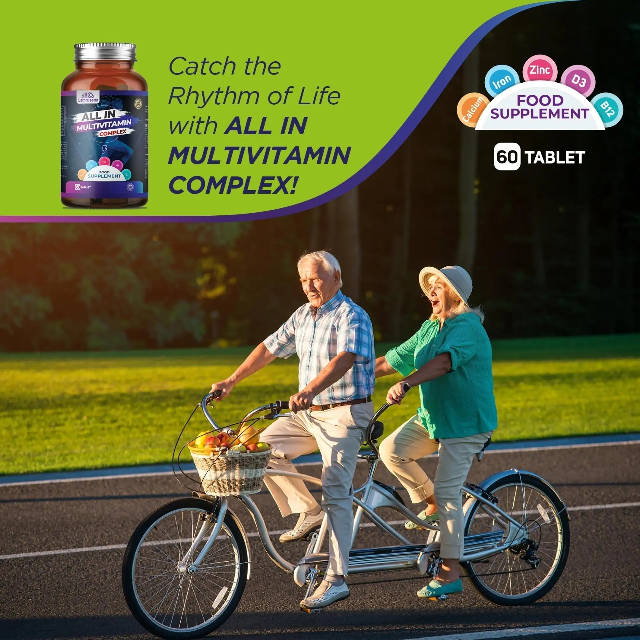 CAMRUSEPA All in Multivitamin Complex – Daily Tablet with Calcium, Iron, Zinc, Vitamin C, B Complex, D3, E, A & More – Complete Daily Nutritional Support for Adults Camrusepa buy supplements canada