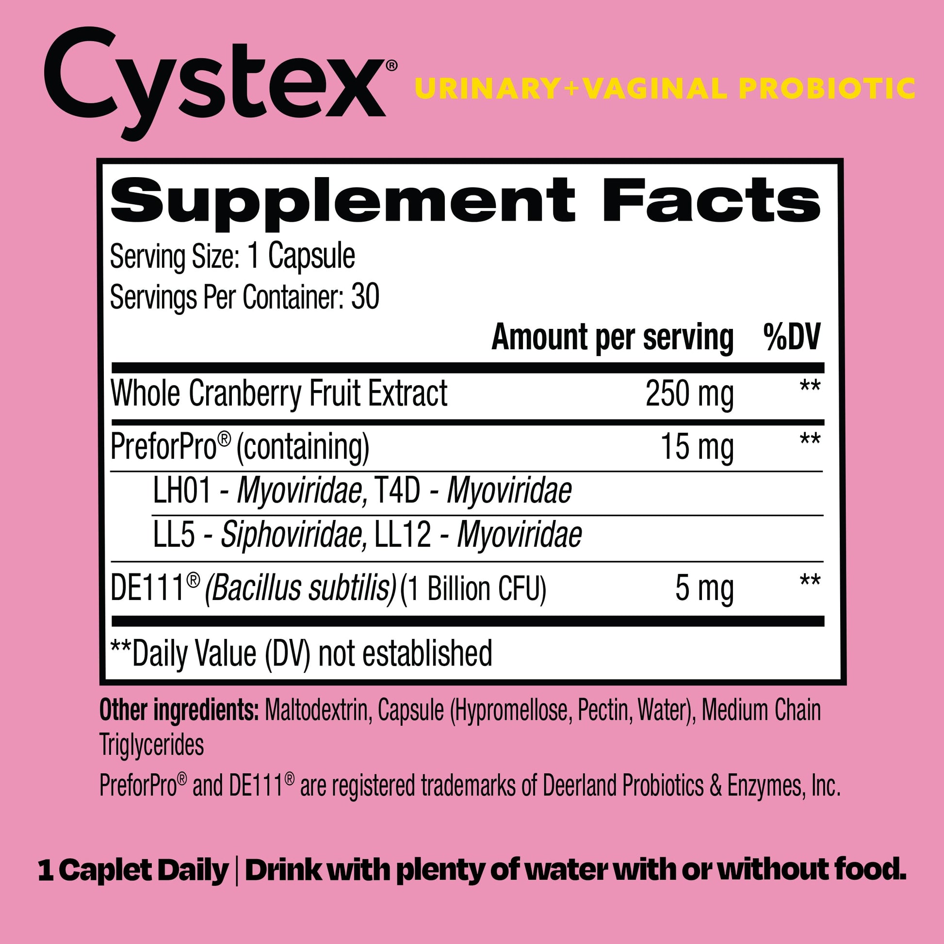 Cystex 3-in-1 Urinary Tract Probiotic for Women - Fast-Acting UTI & Yeast Infection Support with Prebiotics, Probiotics, & Cranberry - Supports Vaginal pH & Flora Balance - 30 Capsules Cystex buy supplements canada