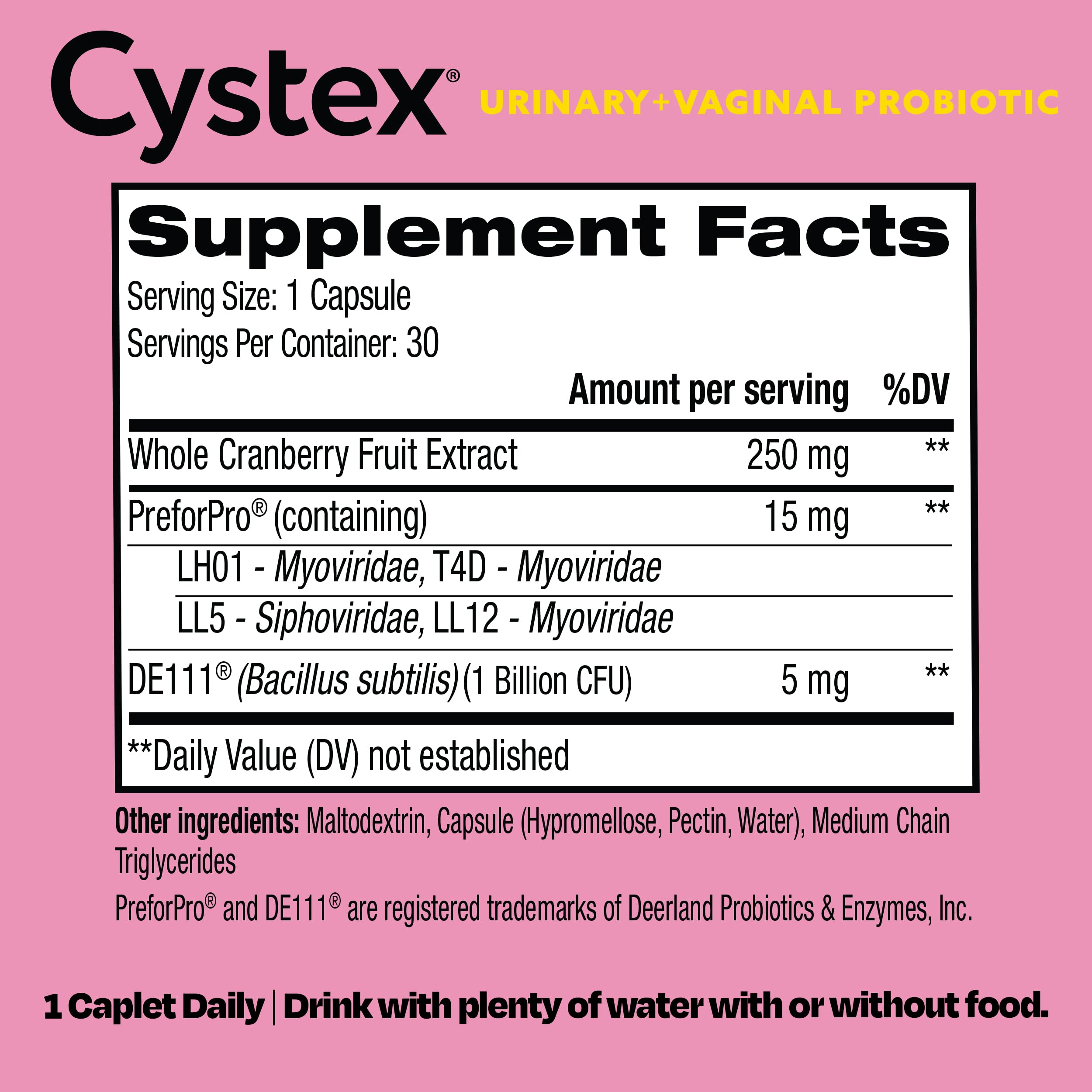 Cystex 3-in-1 Urinary Tract Probiotic for Women - Fast-Acting UTI & Yeast Infection Support with Prebiotics, Probiotics, & Cranberry - Supports Vaginal pH & Flora Balance - 30 Capsules Cystex buy supplements canada