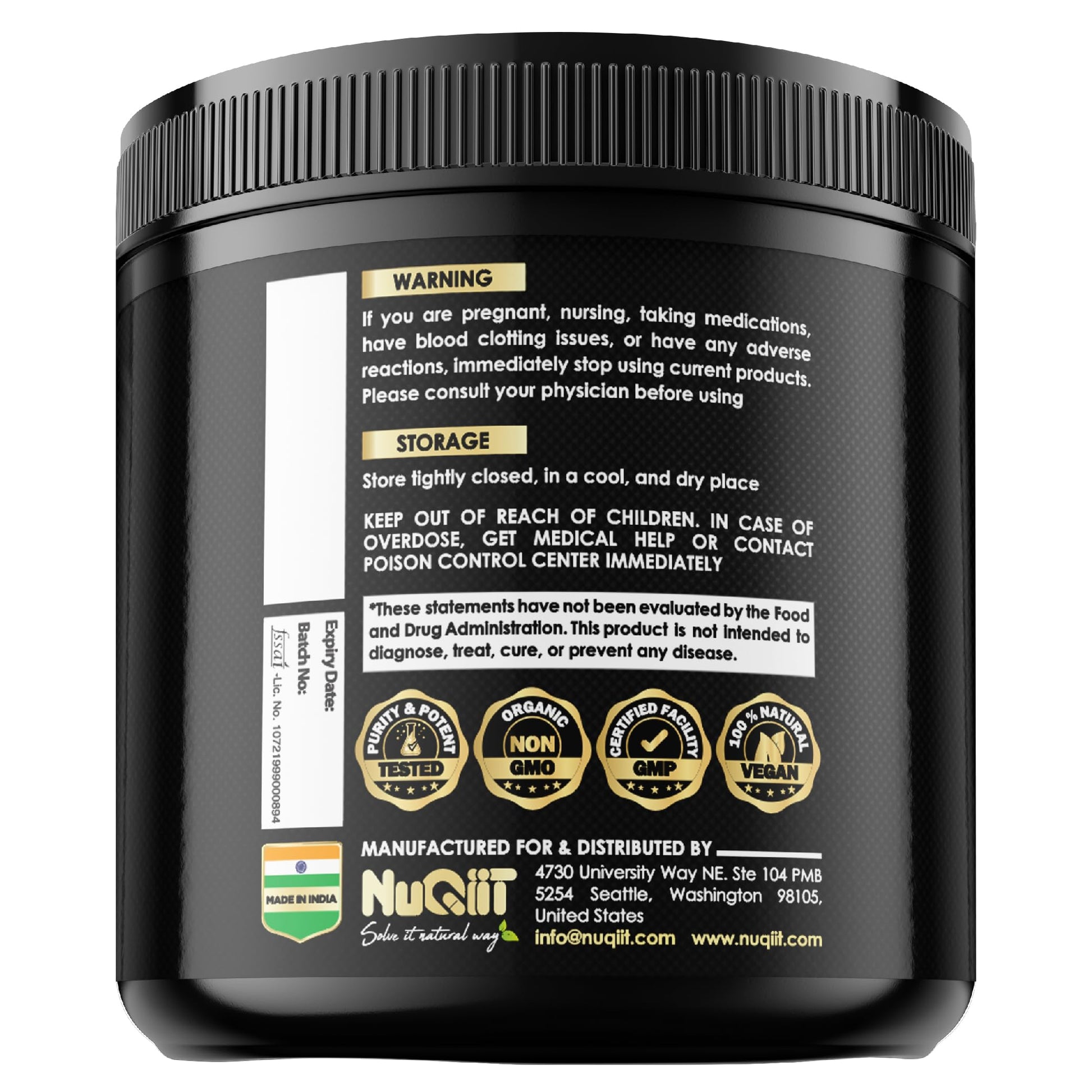 NUQIIT Organic Ashwangdha Capsules 15000mg Irish Sea Moss Apple Cider Vinegar & More - Support Brain Health, Strength & Immune System - 120 Vegan Capsules NUQIIT buy supplements canada