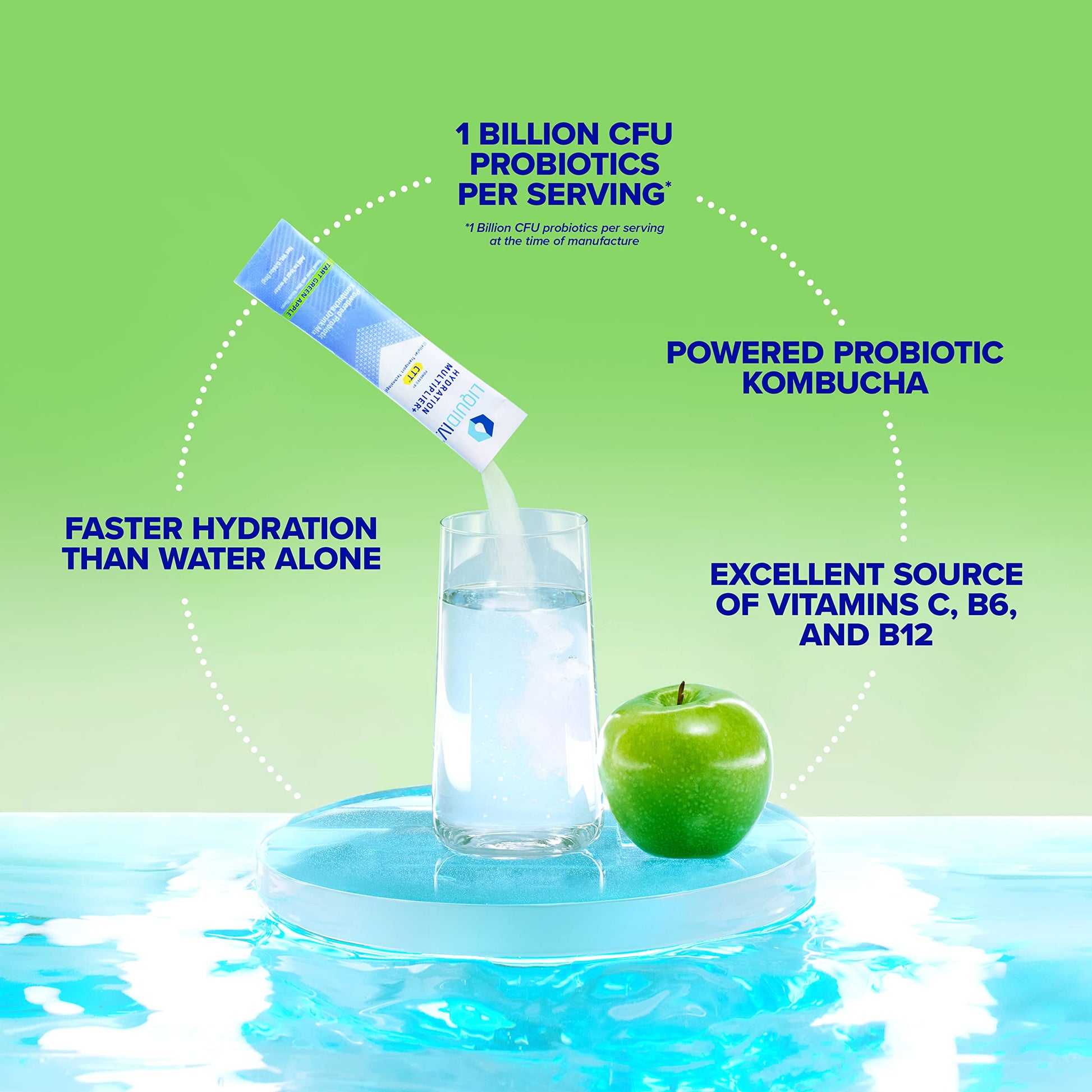 Liquid I.V. Hydration Multiplier + Probiotic Kombucha - Tart Green Apple - Hydration Powder Liquid I.V. buy supplements canada