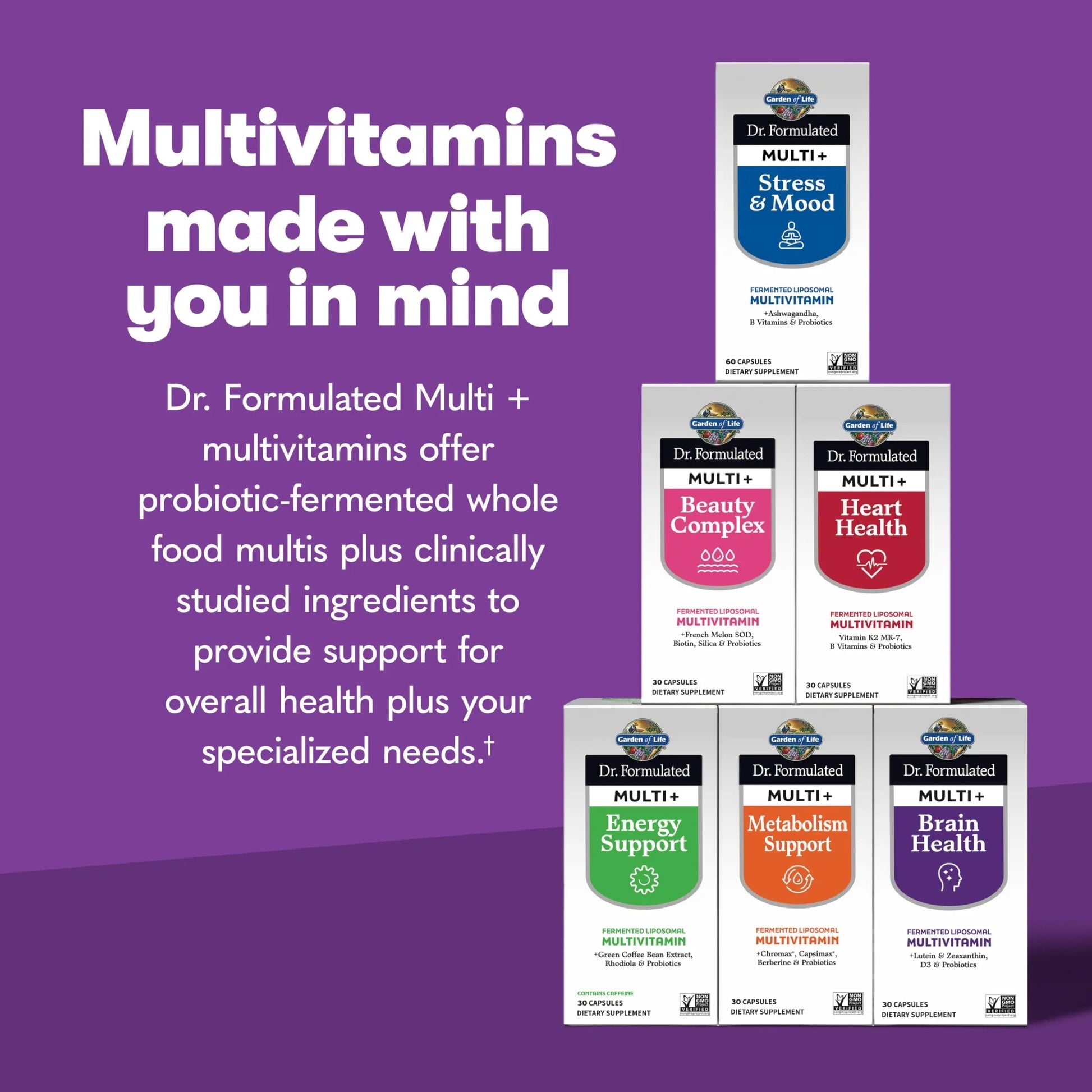 Garden of Life Dr Formulated Multi+ Brain Health, Fermented Liposomal Multivitamin + Lutein & Zeaxanthin, Vitamin D3 & Probiotics Garden of Life buy supplements canada