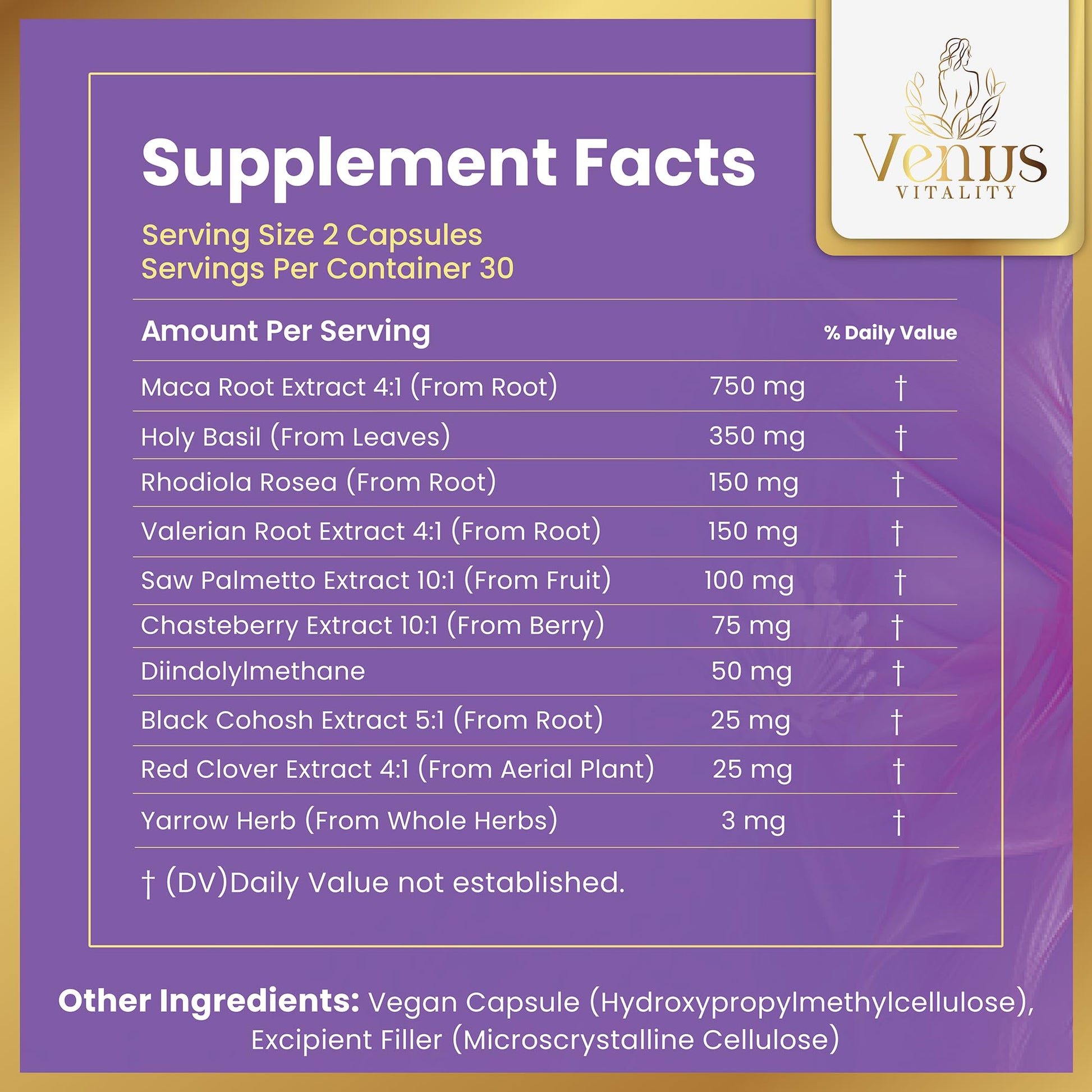 Menopause Supplements for Women - Female Hormone Balance & Immune Support - Mood Swings & Restful Sleep - Valerian Root & Saw Palmetto - Black Cohosh for Menopause Hot Flashes Relief - 60 Capsules Venus Vitality buy supplements canada