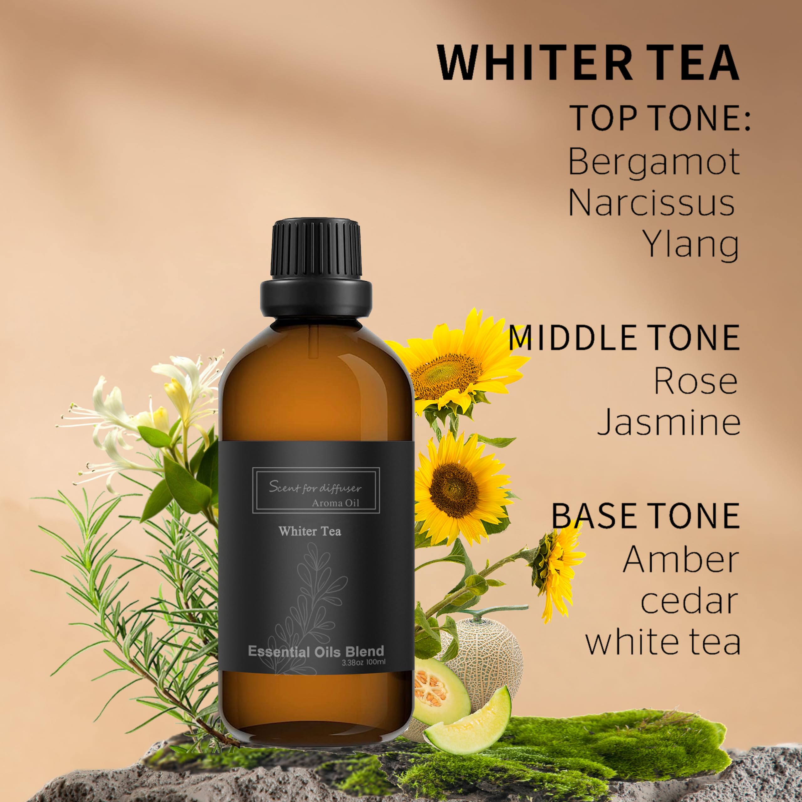 Homnas White Tea Essential Oil 100ML, Hotel Collection 100% Pure and Natural Aromatherapy Oil homnas buy supplements canada