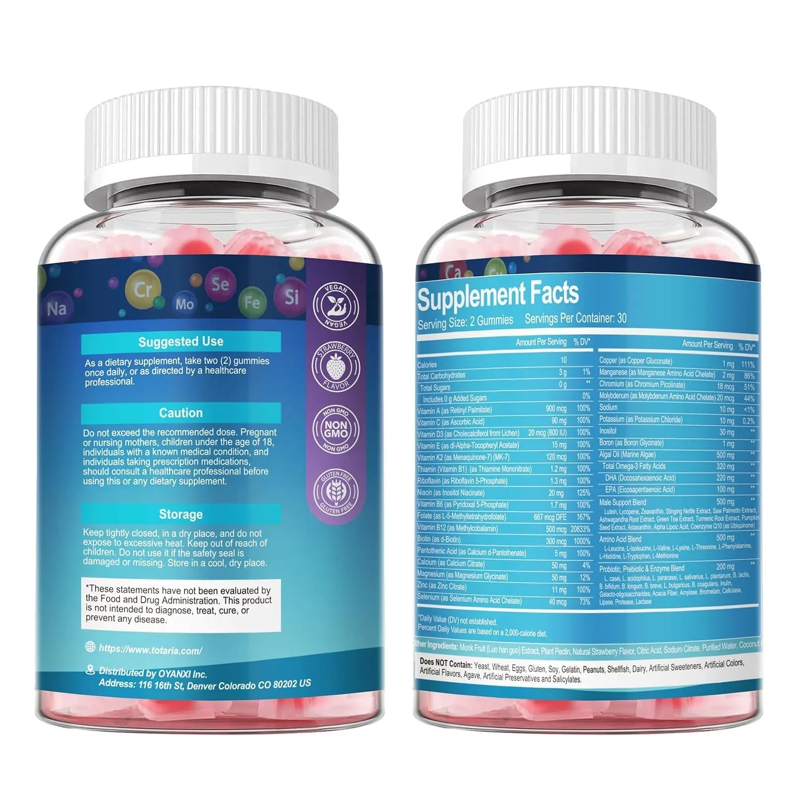 Totaria Sugar Free Multivitamin for Men with Omega 3, Probiotics, Mens Multivitamins Gummies w/Methylated B Complex Totaria buy supplements canada