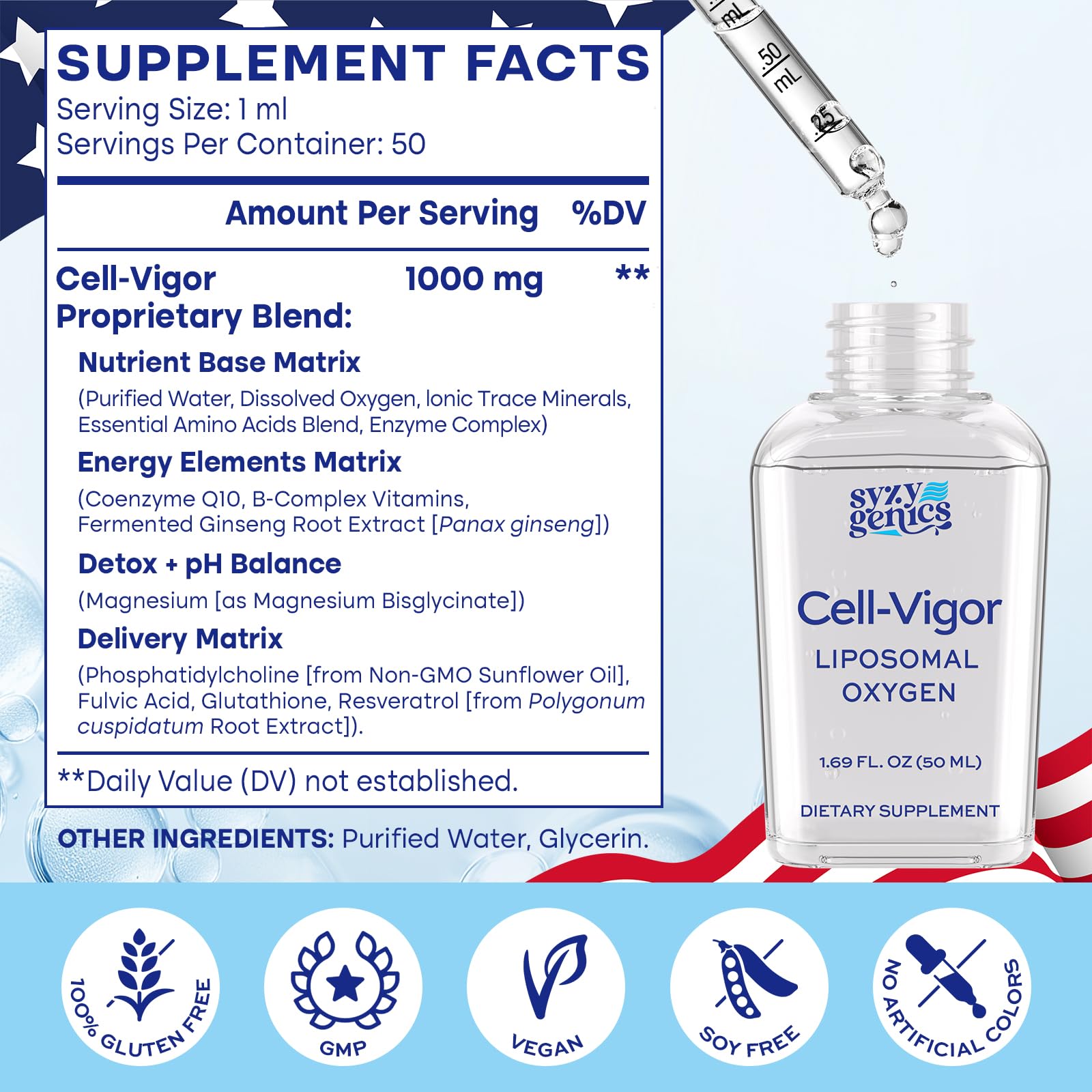 SYZY GENICS Liquid Oxygen Drops – 13-in-1 Oxygen Boost Liposomal Formula with CoQ10, B Vitamins, Ginseng, Glutathione & Resveratrol – High Absorption Energy & Immune Support – 1.69 fl oz SYZY GENICS buy supplements canada