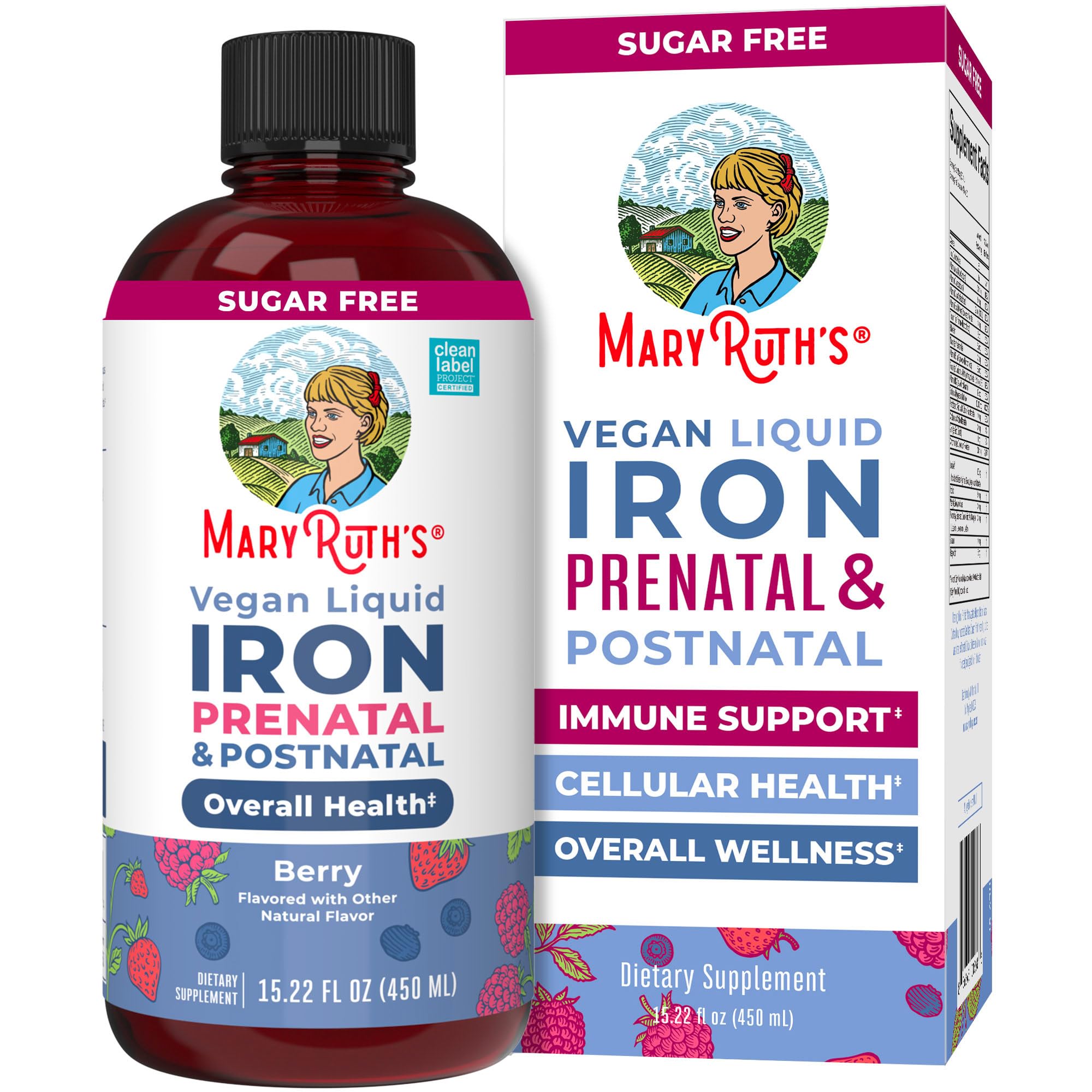 MaryRuth Organics | Liquid Iron Supplement Prenatal & Postnatal for Pregnant & Lactating | Iron Deficiency | Immune Support | Sugar/Gluten Free | Vegan | Non-GMO | 15.22 Fl Oz MARYRUTH'S buy supplements canada