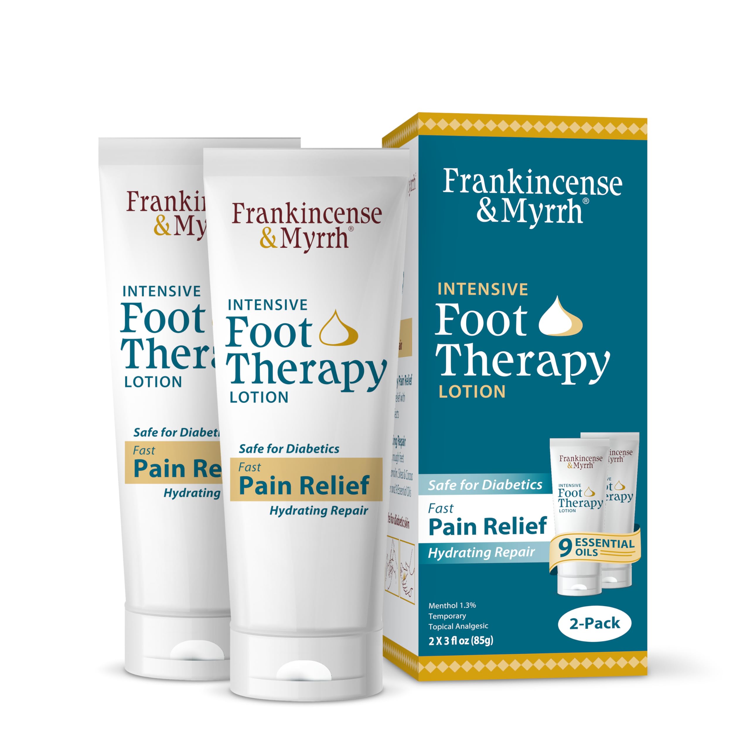 FRANKINCENSE & MYRRH Foot Pain Relief Cream - Intensive Foot Therapy Lotion - Diabetic Nerve Pain Relief Cream | Restless Leg Syndrome | Frankincense Essential Oil, 3 Ounce (2-Pack) FRANKINCENSE & MYRRH buy supplements canada
