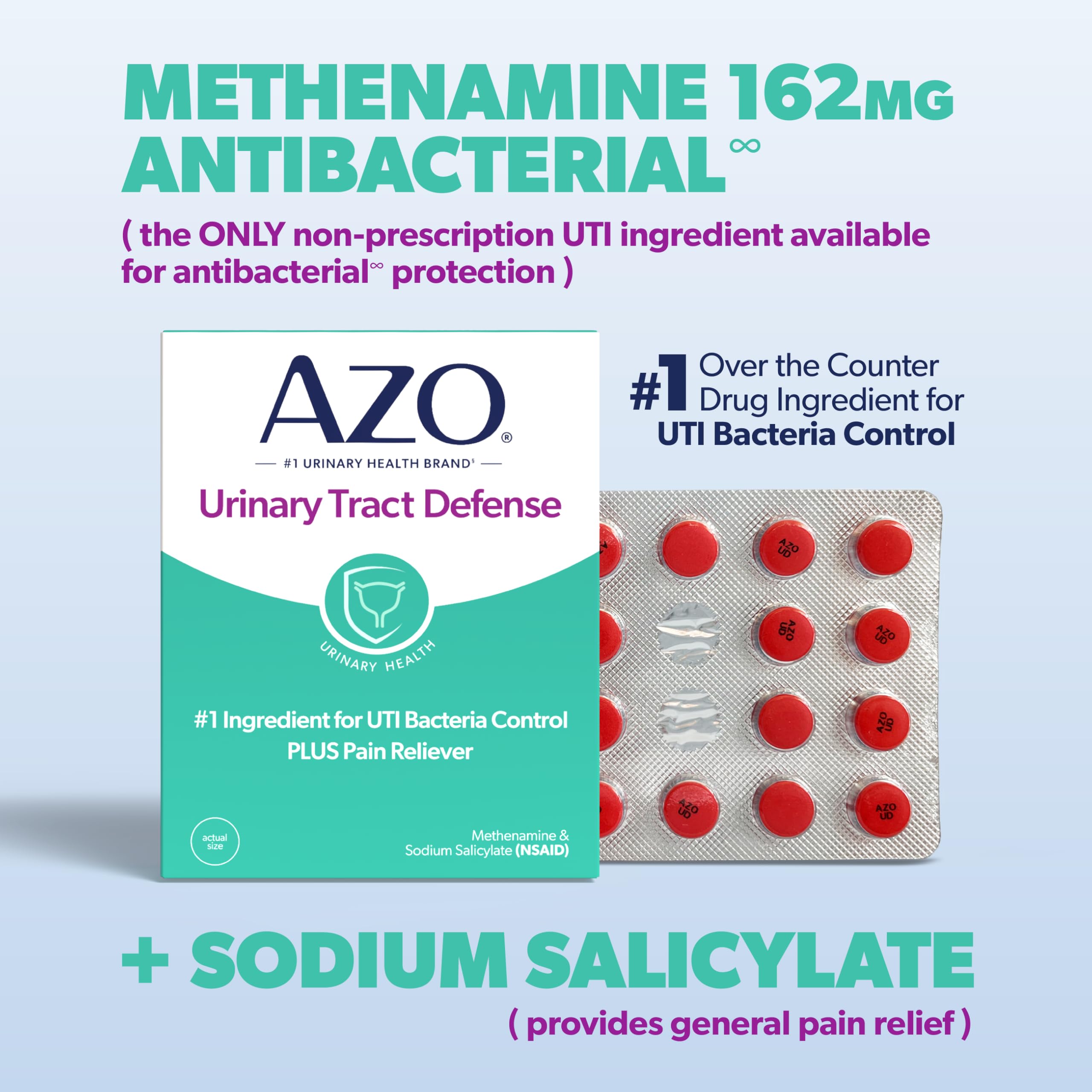 AZO Urinary Tract Defense Antibacterial Protection, FSA/HSA Eligible, Helps Control a UTI Until You Can See a Doctor, from The No. 1 Most Trusted Urinary Health Brand, 24 Count (Pack of 1) AZO buy supplements canada