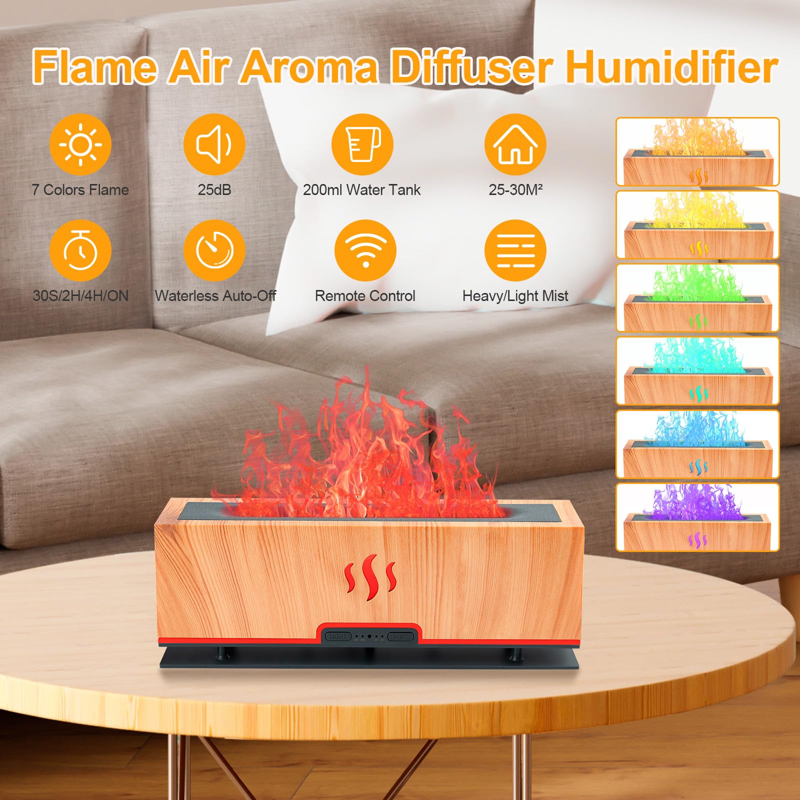 WENPHONE Upgraded 7 Color Essential Oil Diffusers, Flame Air Aroma Diffuser Humidifier, 200ml WENPHONE buy supplements canada