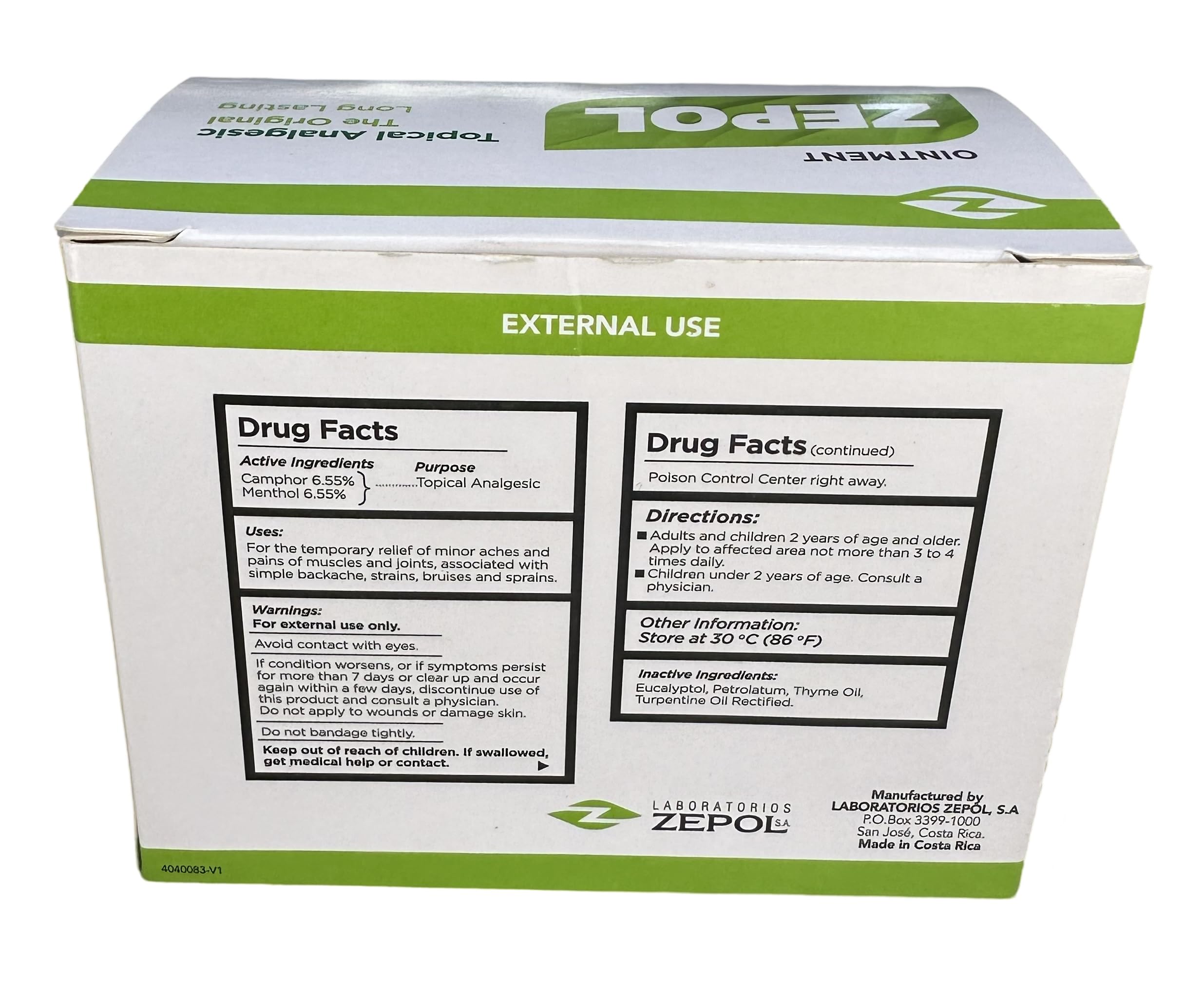 Zepol Original - Long-Lasting Topical Analgesic Ointment for Muscles, Joints, Backache, Sprains, and Strains - Pack of 12 Cans, 0.35 oz Each Zepol buy supplements canada