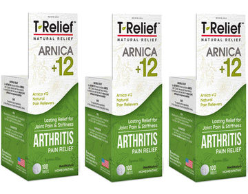 MediNatura T-Relief Extra Strength Arthritis Pain Reliever Arnica +12 Natural Medicines for Joint Soreness Stiffness Aches, Quick Dissolving Pain Relief for Women & Men - 100 Tablets (Pack of 3) MediNatura buy supplements canada