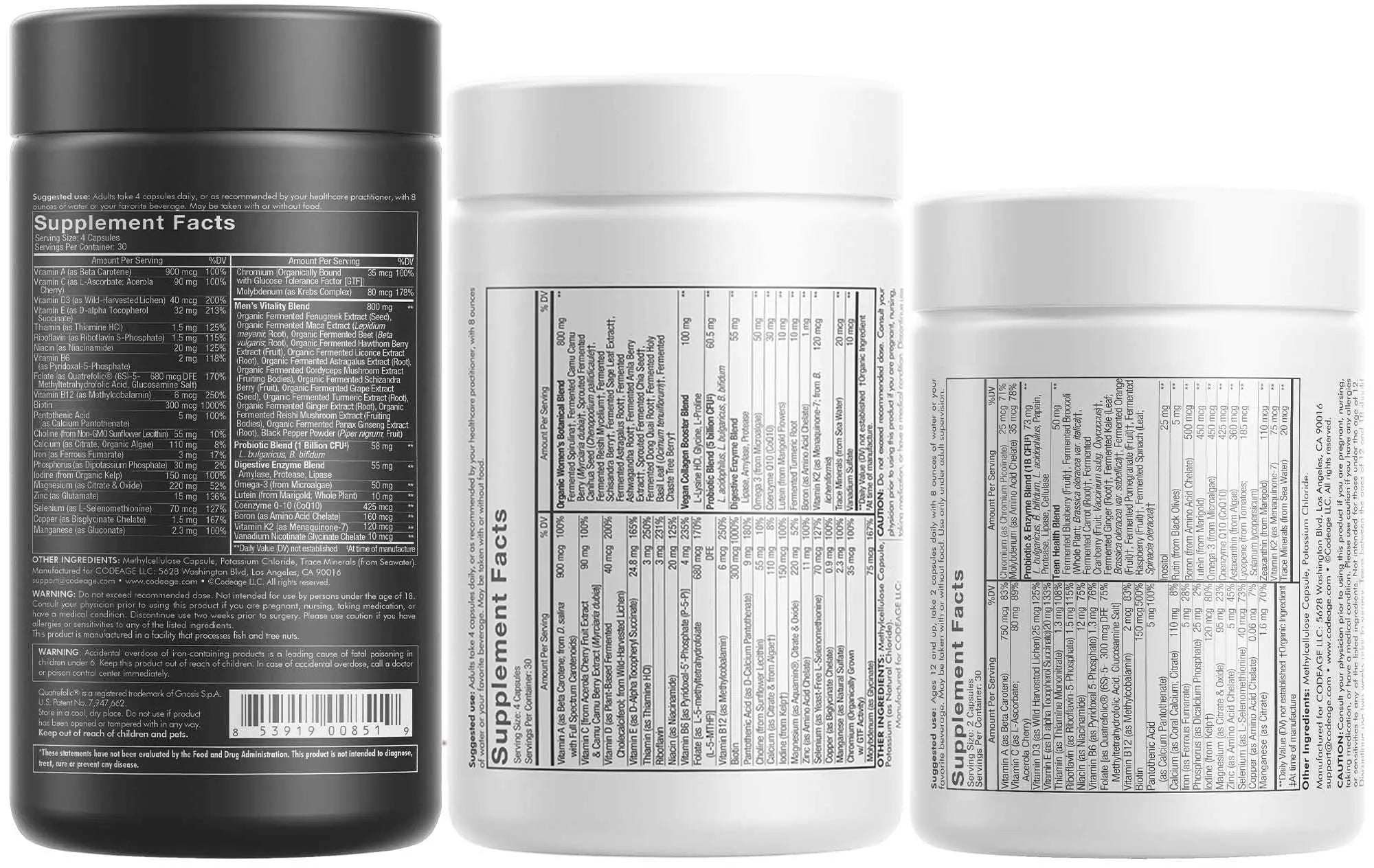 Codeage Family Multivitamin Bundle – Multivitamins for Teens, Women & Men – Essential Vitamins & Minerals Pack Codeage buy supplements canada