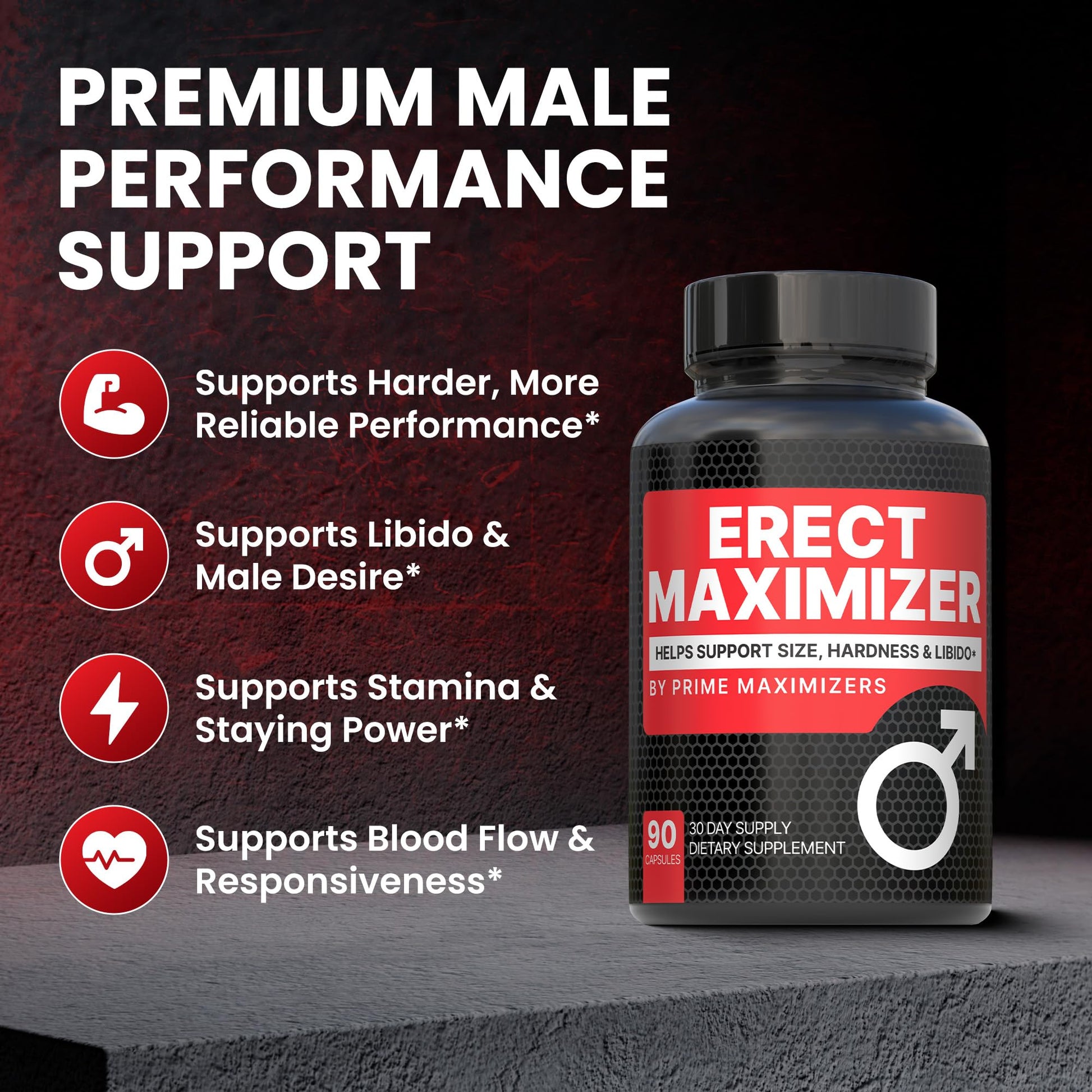 Premium Male Enhancement | Rapid Acting Blood Flow Support | Bigger, Rock Hard, Longer | 9 in 1 Intimacy Complex to Restore Confidence, California Manufactured, 3rd Party Tested – 90 Caps PRIME MAXIMIZERS buy supplements canada