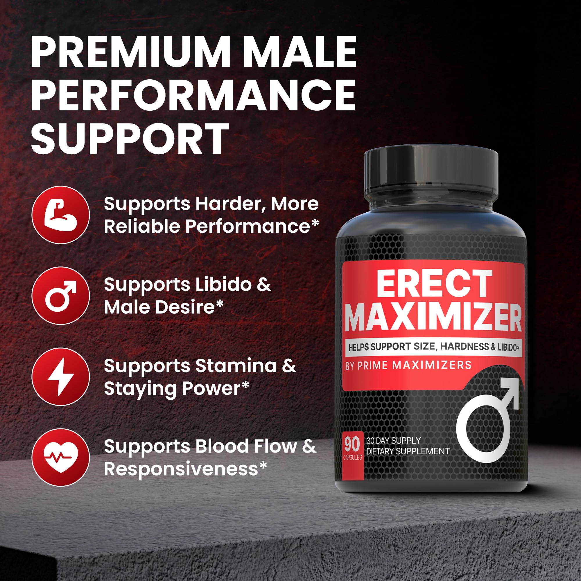Premium Male Enhancement | Rapid Acting Blood Flow Support | Bigger, Rock Hard, Longer | 9 in 1 Intimacy Complex to Restore Confidence, California Manufactured, 3rd Party Tested – 90 Caps PRIME MAXIMIZERS buy supplements canada