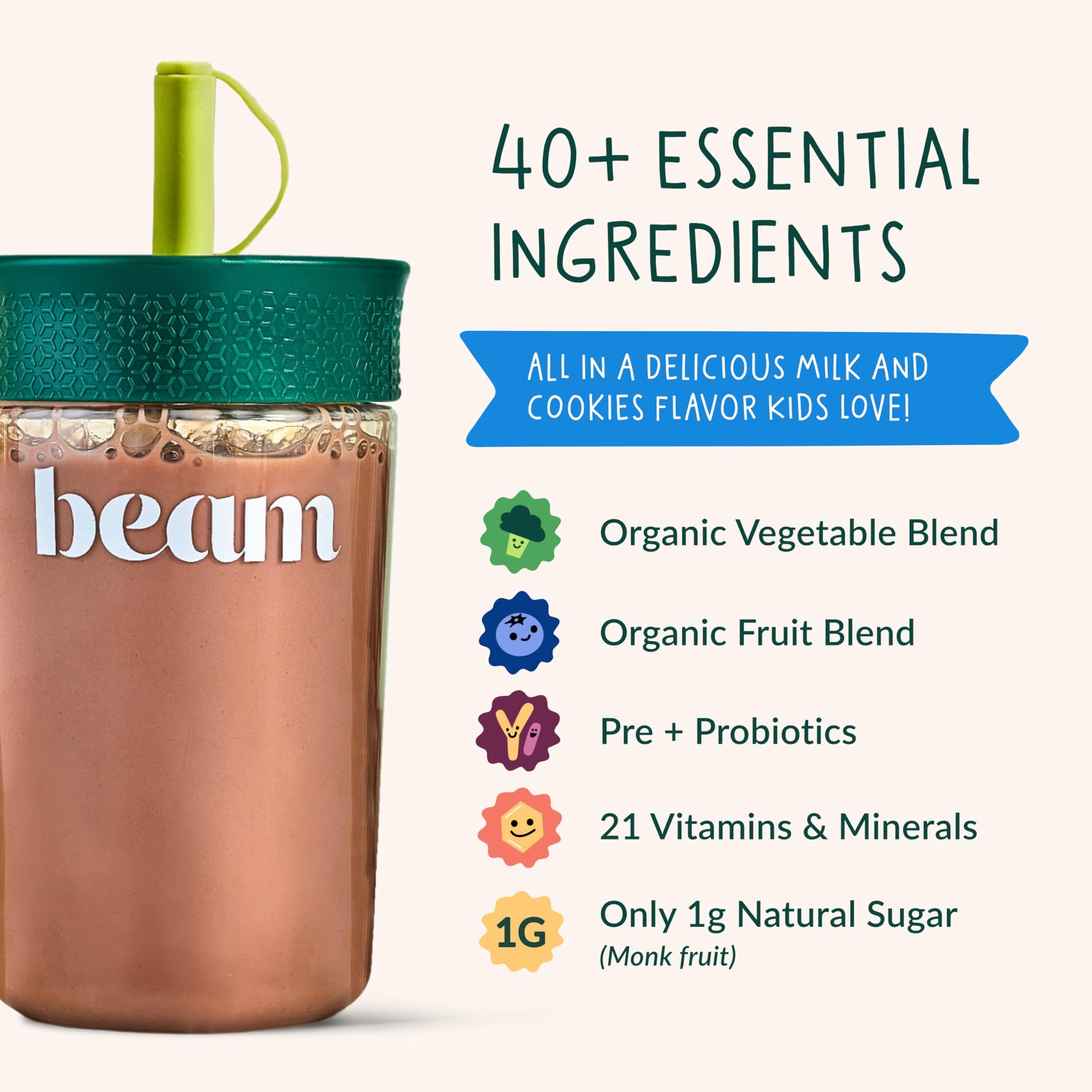 Beam Kids Multivitamin Powder – Kids Vitamins with Greens, Probiotic & Prebiotic, Immune Support for Children & Toddlers, No Artificial Sweeteners, For Picky Eaters, Beam buy supplements canada