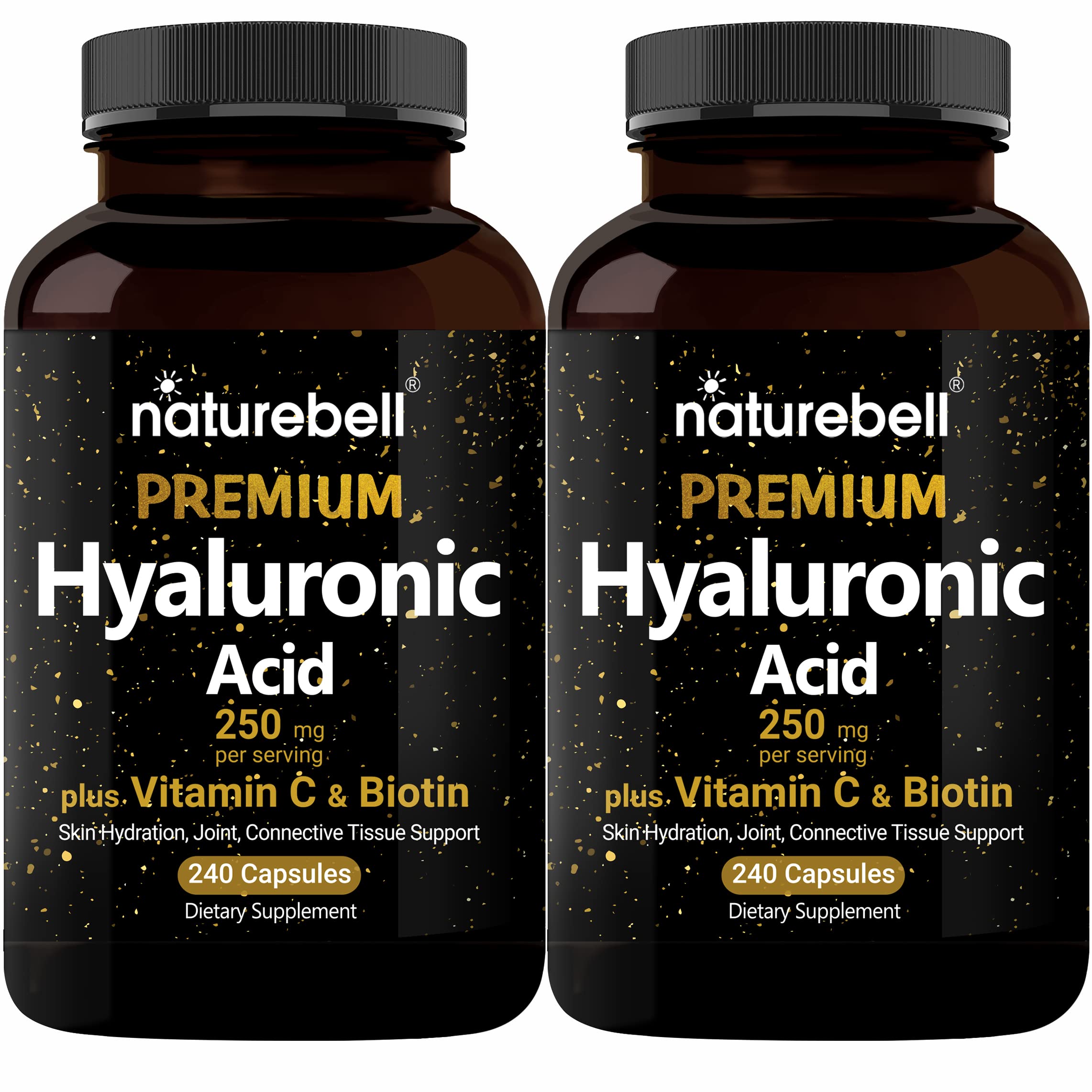 NatureBell 2 Pack Plant Based Hyaluronic Acid Supplements 250mg with 25mg Vitamin C NatureBell buy supplements canada