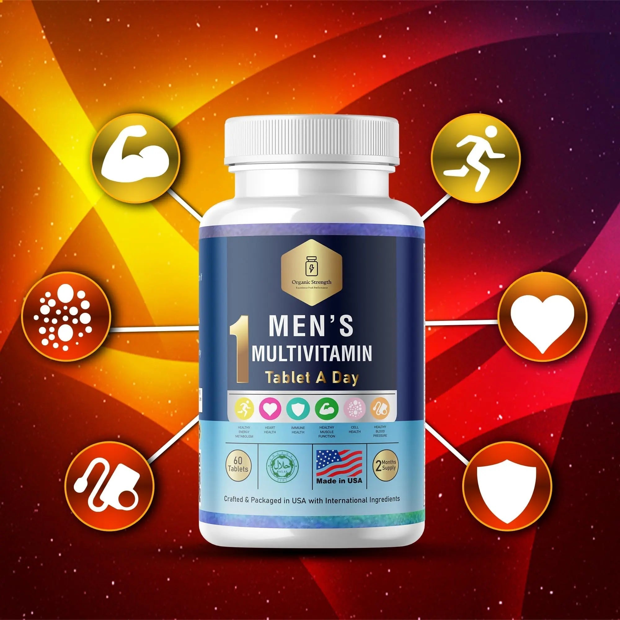 Organic Strength Daily Men's Multivitamins - Multivitamin for Men & Multimineral Supplement for Enhanced Energy Organic Strength buy supplements canada