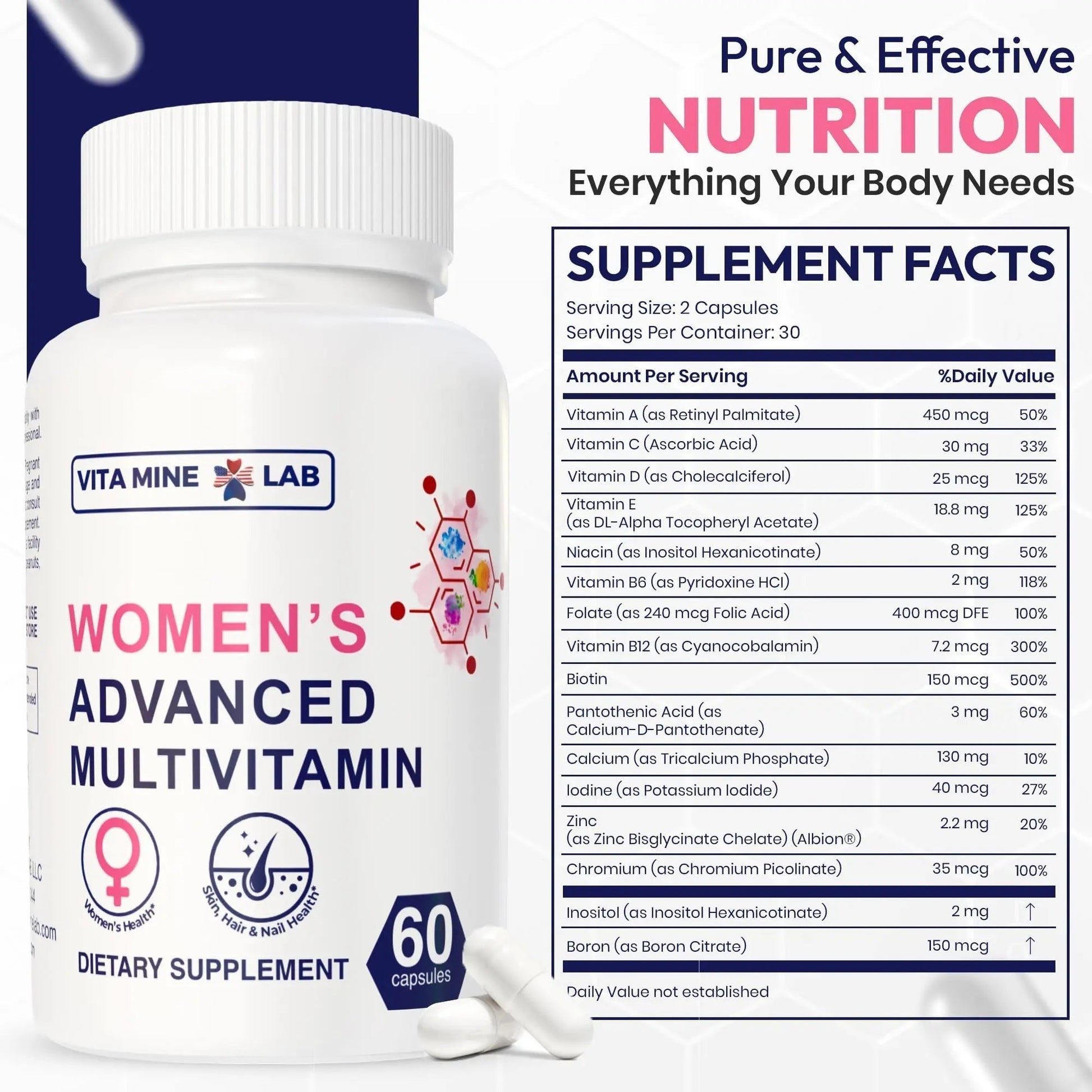 VITA MINE LAB Women's Advanced Multivitamin, Supports Energy, Immune Health & Overall Well-Being, Gluten-Free, Halal VITA MINE LAB buy supplements canada