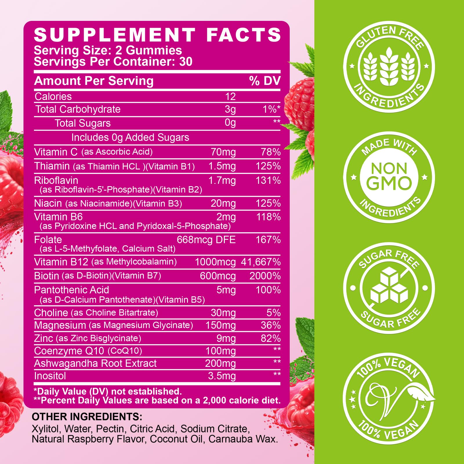 Vitamin B Complex Gummies for Women & Me, Vitamin B12, B1, B2, B3, B6, B7, B9 with Vitamin C, Zinc, Magnesium & CoQ10 for Energy, Brain, Nervous System & Mood, ReviNutra buy supplements canada