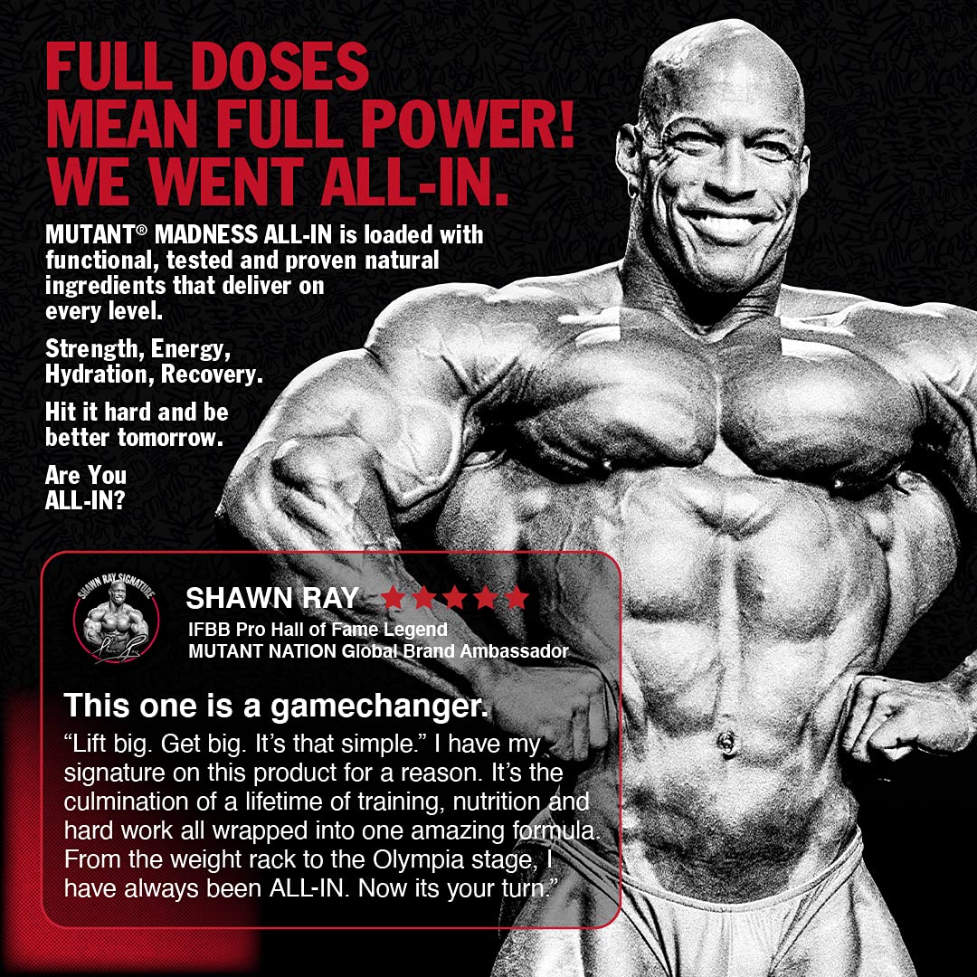 Mutant Madness All-in | Full Dosed Pre-Workout - Tropical Cyclone - 18 Serving - 504 g Mutant buy supplements canada