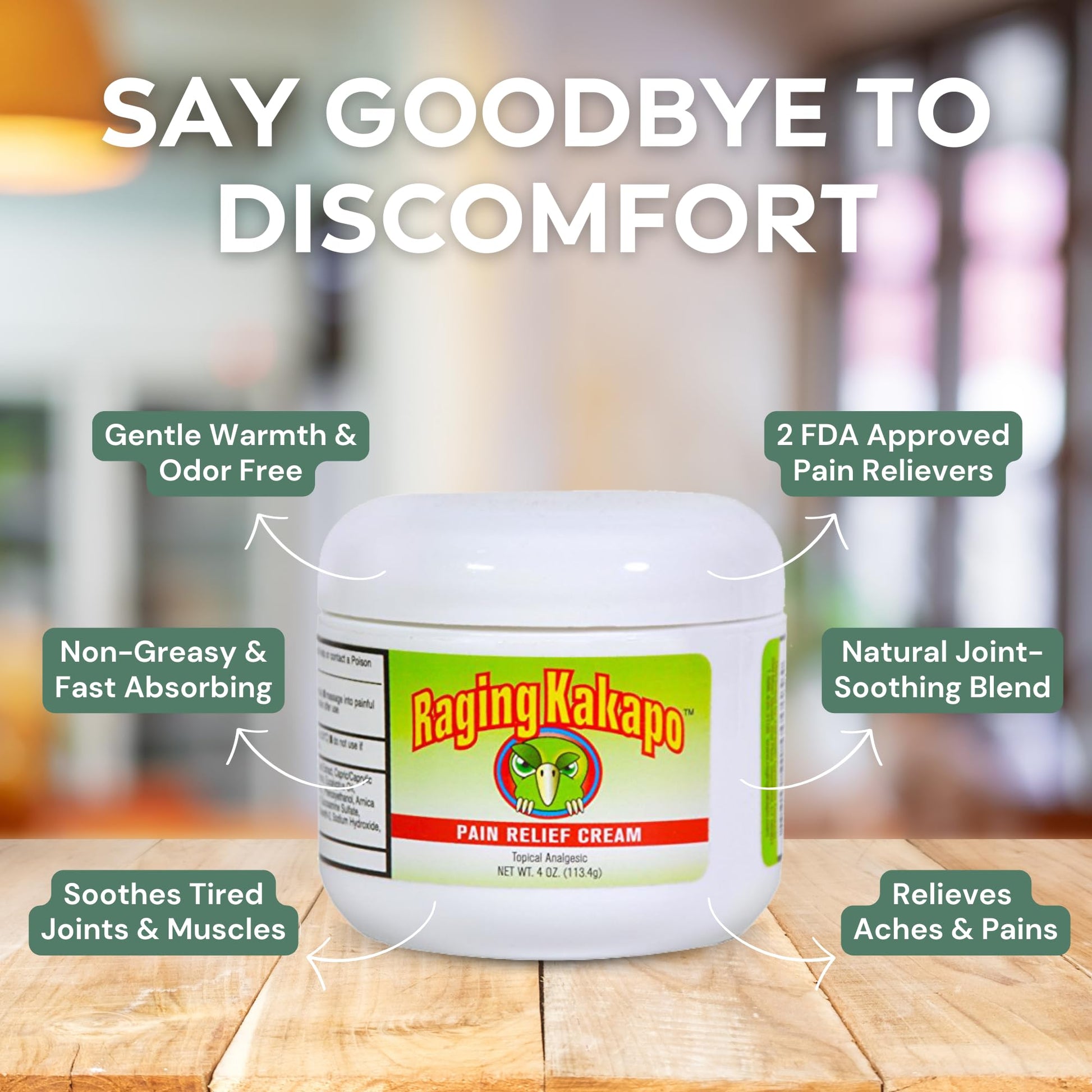 Raging Kakapo Pain Relief Cream 3 Pack - Sore Muscles, Joint Pain & Aches - Odor Free, Non-Greasy Pain Cream - Histamine Dihydrochloride, Capsaicin, Emu Oil, Arnica & More, 4 oz. Jar Raging Kakapo buy supplements canada