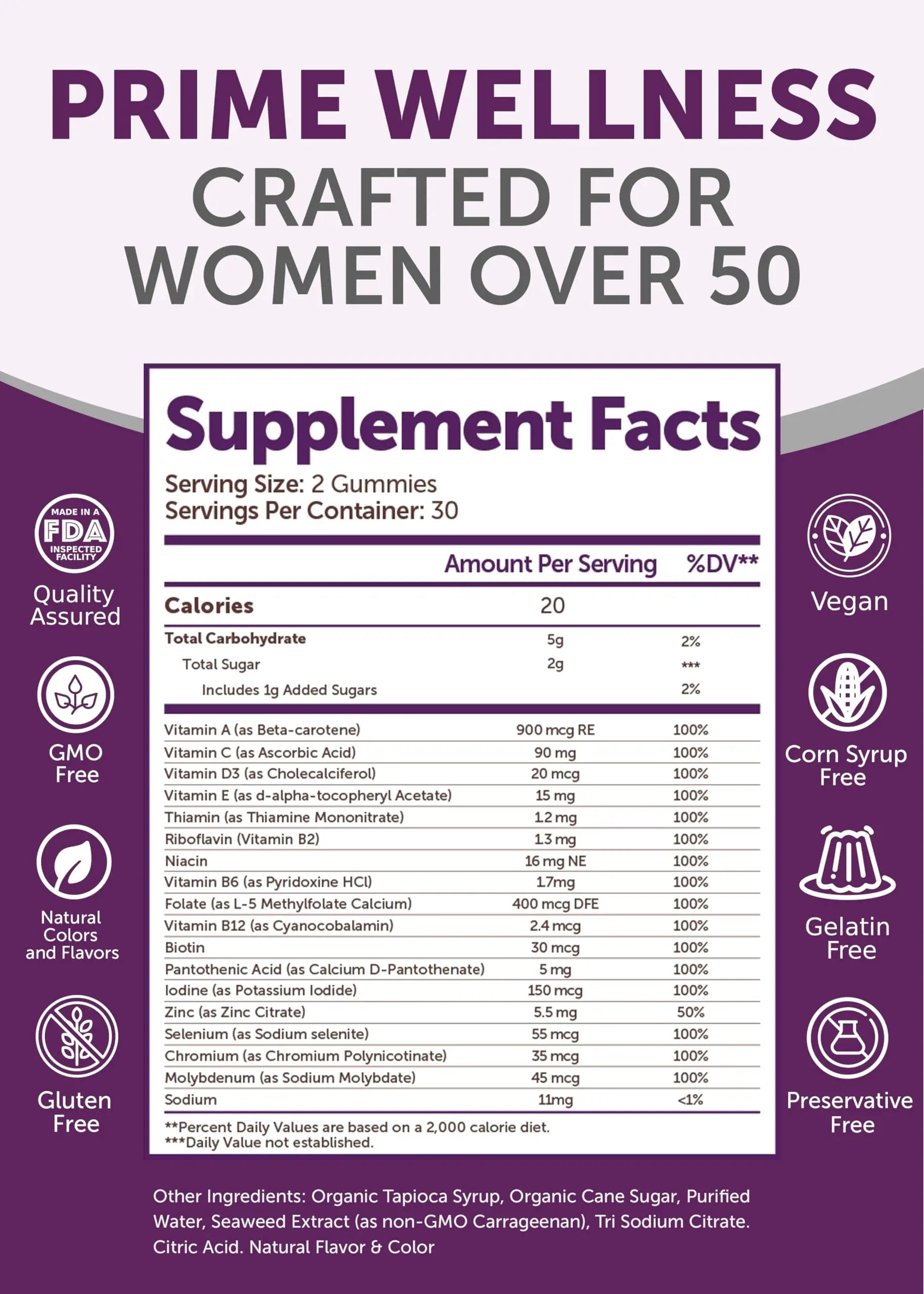 Lunakai USA Made Women 50+ Multivitamin & Probiotic Gummies Bundle – Immune & Digestive Support – 60 Non-GMO Gummies Each Lunakai buy supplements canada