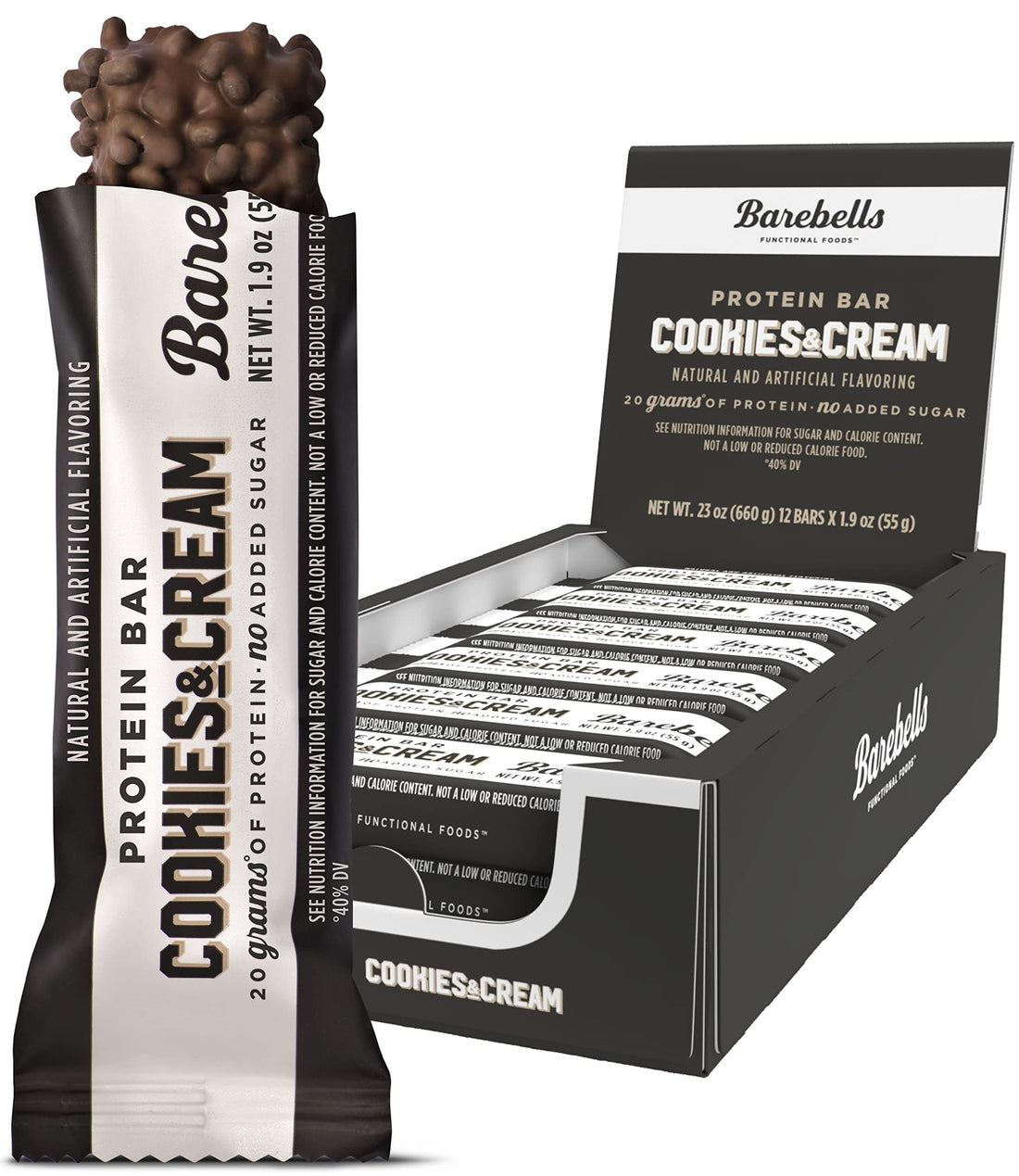 Barebells Protein Bars Cookies & Cream - 12 Count, 1.9oz Bars - Protein Snacks with 20g BAREBELLS buy supplements canada