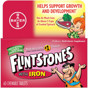 Flintstones Chewable Kids Vitamins with Iron, Multivitamin for Kids & Toddlers with Vitamin D, Vitamin C & more, 60 Count (Pack of 1) Flintstones Vitamins buy supplements canada