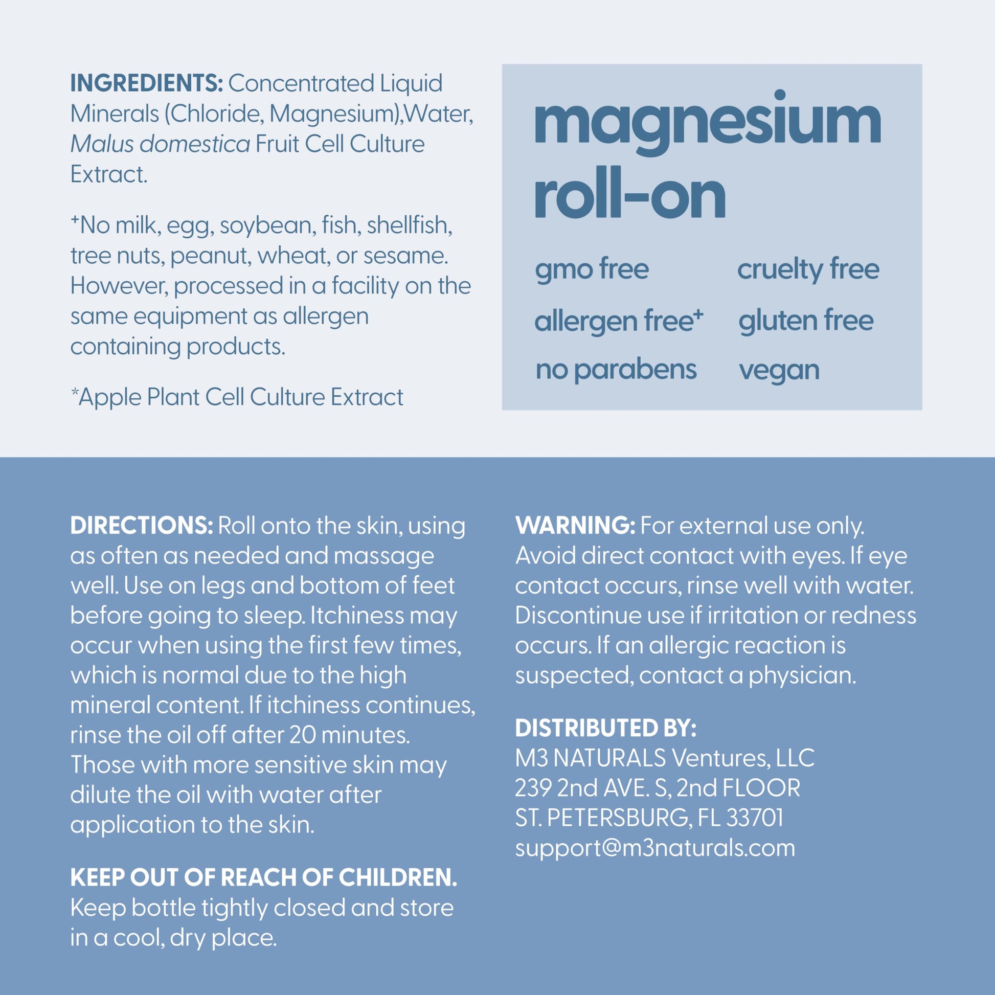 Magnesium Roll On for Adults & Kids, Easy Application for Sore Muscles, Feet, Joints and Leg Cramps, Helps with Sleeping and Post-Workout Recovery, for Sensitive Skin, 3 fl oz, by M3 M3 Naturals buy supplements canada