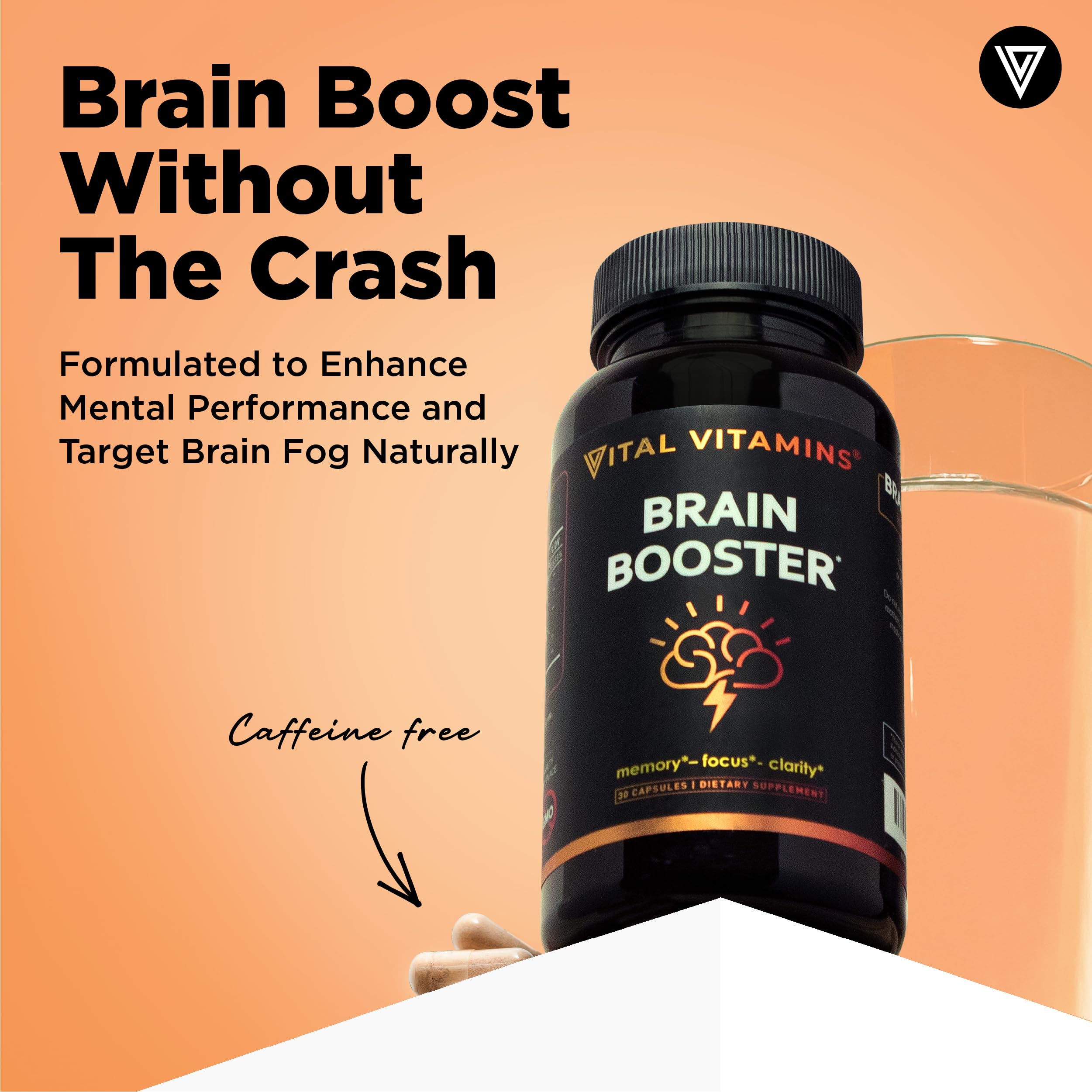 Vital Vitamins Brain Supplements with Bacopa Monnieri - for Memory and Focus – Nootropic Brain Booster - Caffeine-Free Support for Adults & Seniors – Non-GMO, 30-Day Supply, 30 Capsules Vital Vitamins buy supplements canada