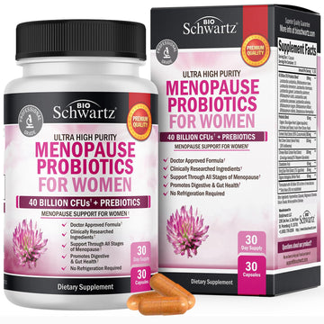 Menopause Supplements for Women - 40 Billion CFU Menopause Probiotics for Women - Support for Hot Flashes Night Sweats Mood Swings and Balance - Non-GMO, 30 Easy-Swallow Capsules, 30 Servings BioSchwartz buy supplements canada