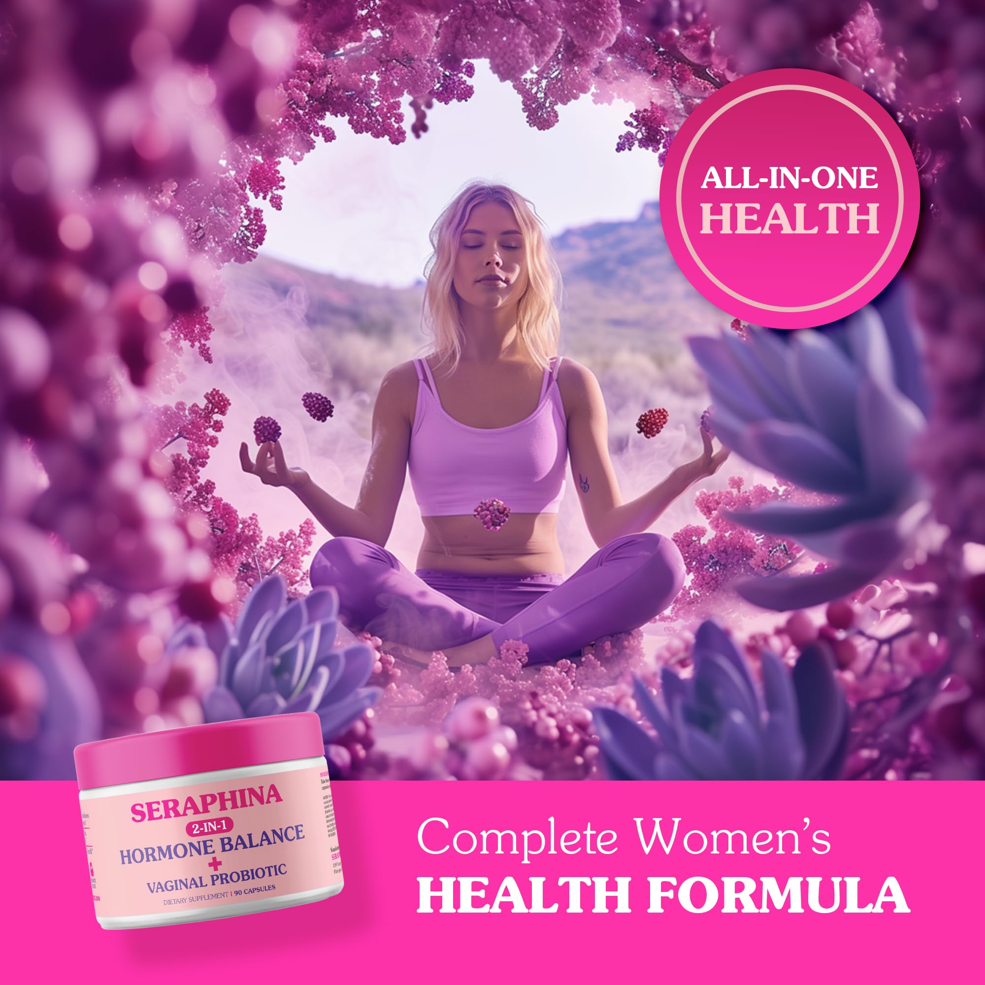 Seraphina 2-in-1 Vaginal Probiotics for Women + Hormone Balance - 90 Capsules for Complete Feminine Seraphina buy supplements canada