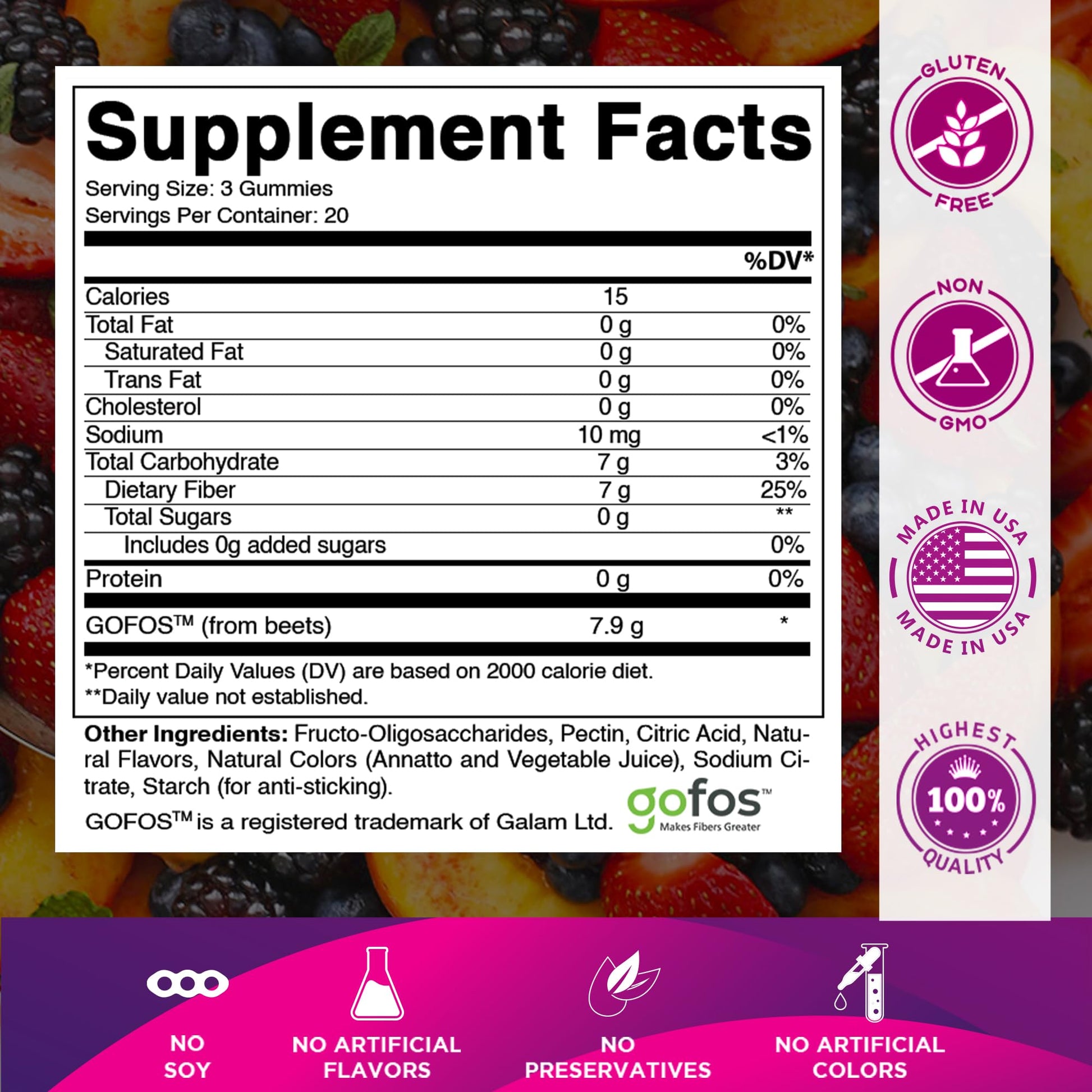 Vitamatic Prebiotic Fiber Gummies for Adults – 2 Pack (Total 120 Gummies) 7g Fiber per Serving | Extra Strength | Zero Sugar Added | Pectin-Based Vitamatic buy supplements canada