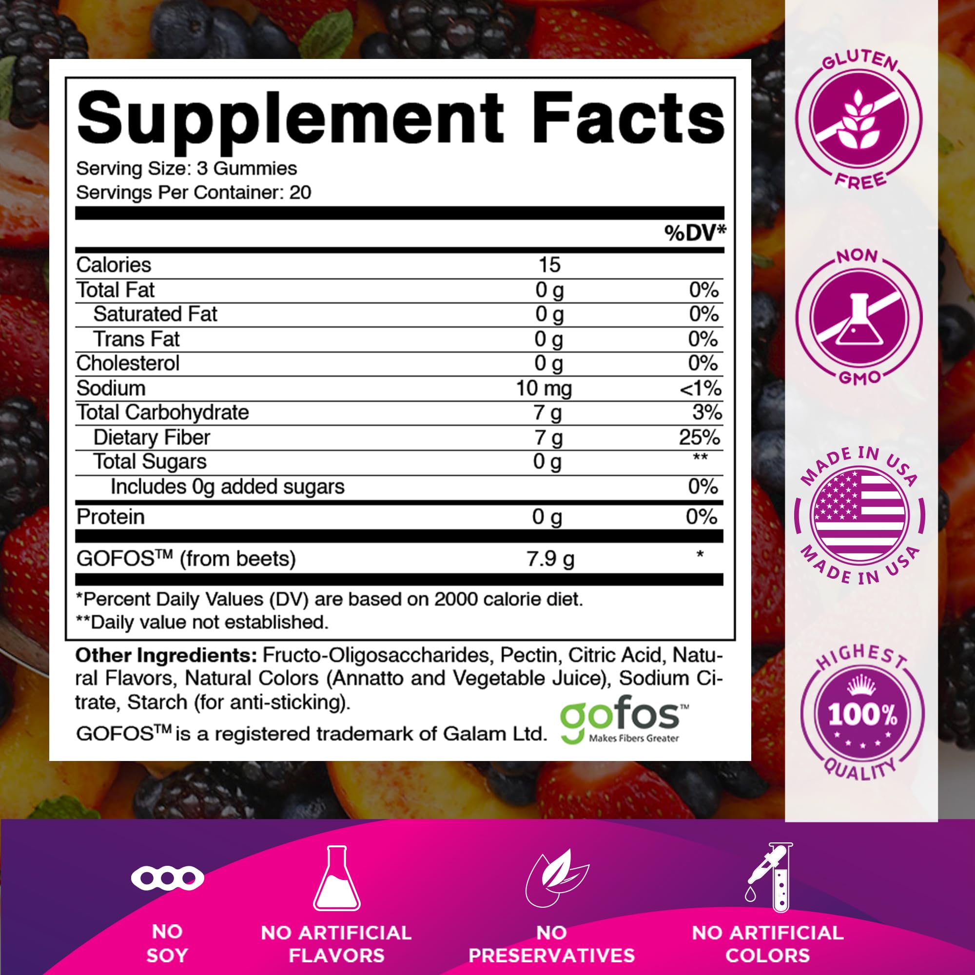 Vitamatic Prebiotic Fiber Gummies for Adults – 2 Pack (Total 120 Gummies) 7g Fiber per Serving | Extra Strength | Zero Sugar Added | Pectin-Based Vitamatic buy supplements canada
