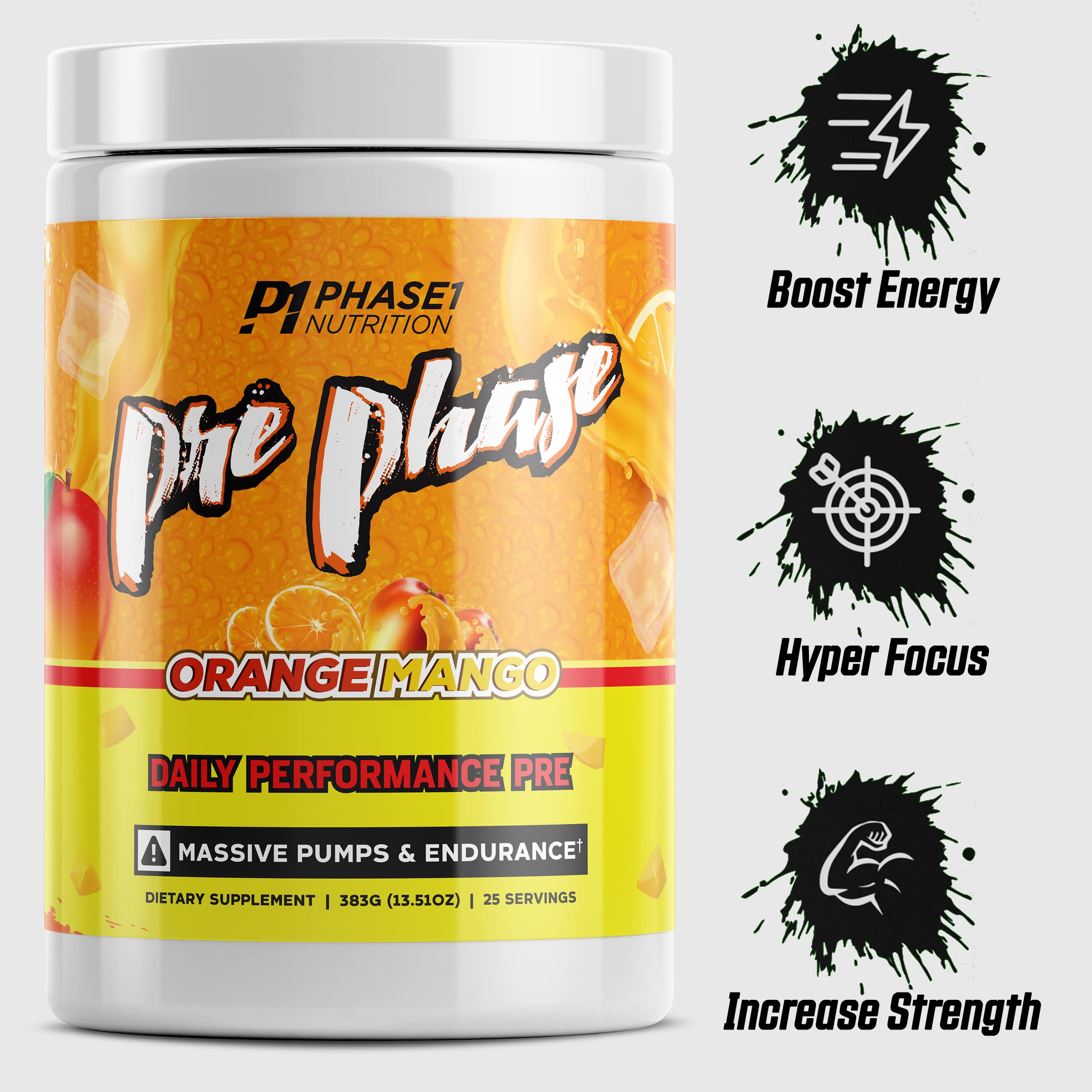 Pre Phase Daily Driver Orange Mango Pre Workout with 325mg Caffeine, Vitamin B12 Phase One Nutrition buy supplements canada