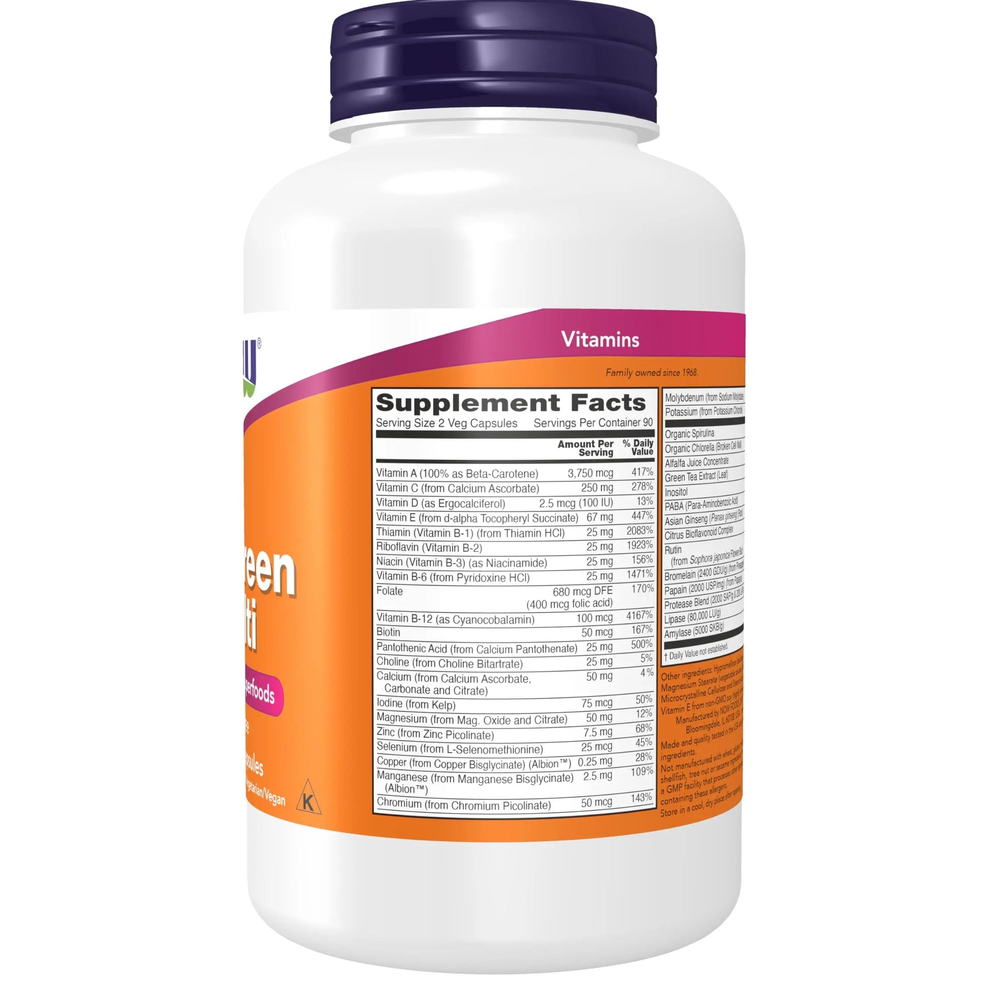 NOW Supplements, EcoGreen Multi Vitamin with Green Superfoods, Iron-Free 180 Veg Capsules NOW Foods buy supplements canada