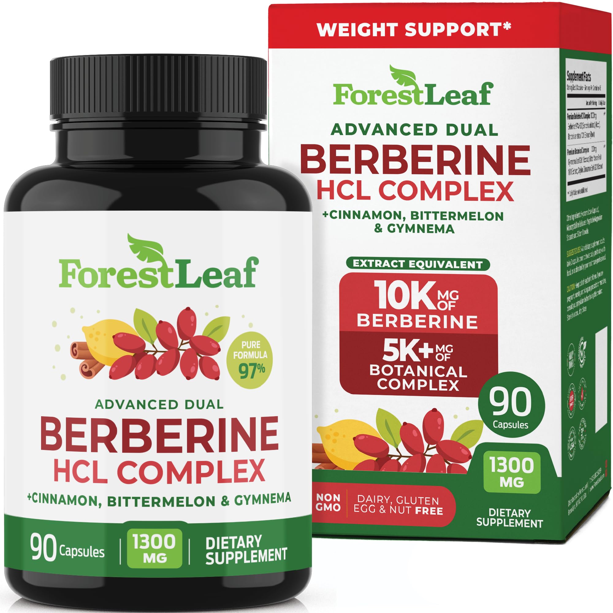 ForestLeaf Berberine Supplement - 1300mg per Serving - Ultra High Potency Berberine HCl with Ceylon Cinnamon, Bitter Melon & Gymnema ForestLeaf buy supplements canada