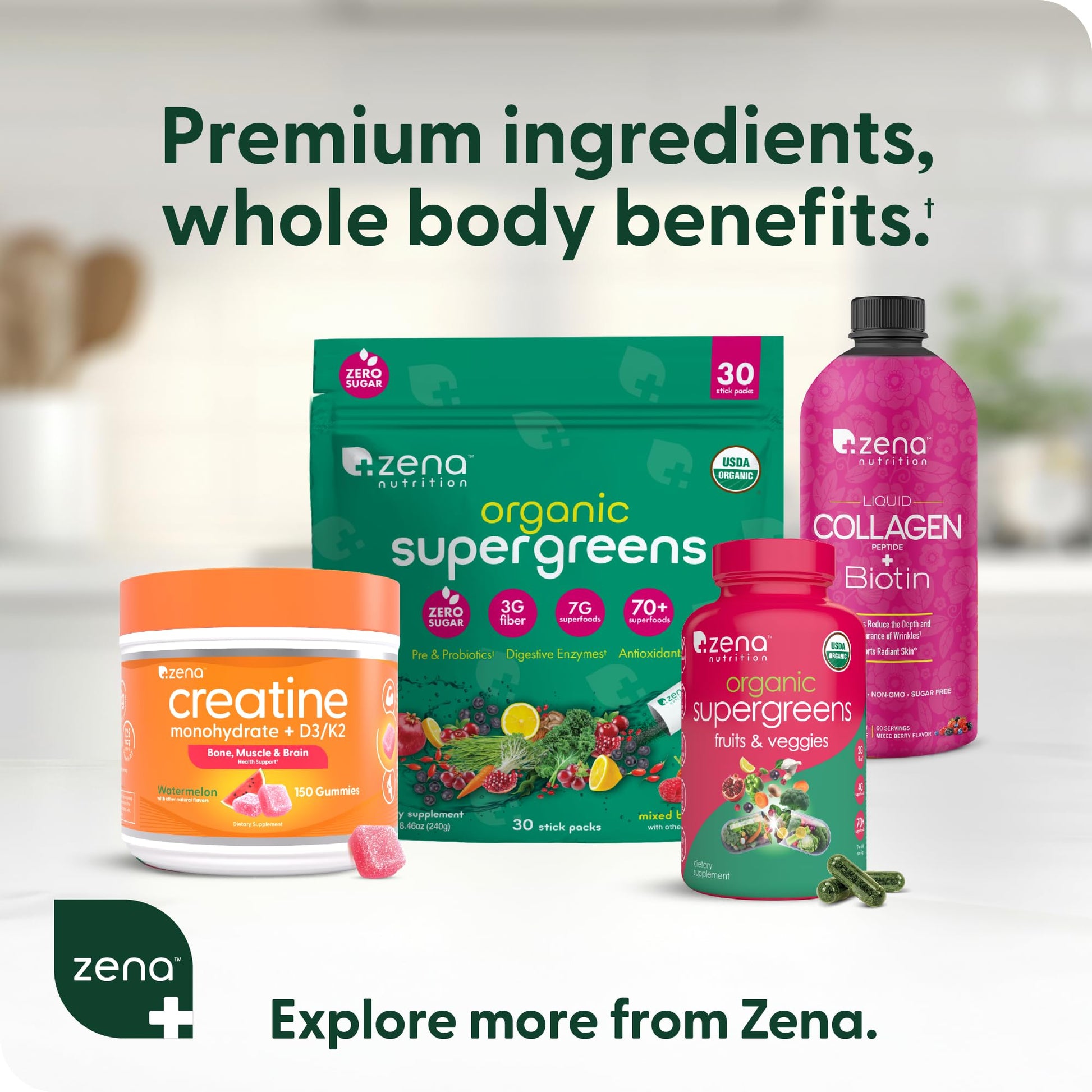 Zena Nutrition Creatine Gummies with D3 & K2, Creatine Monohydrate for Men and Women, Supports Bone, Muscle, & Cognitive Health, Gummy Workout Supplement, Watermelon Flavor, 150ct, 30 Daily Servings Zena Nutrition buy supplements canada