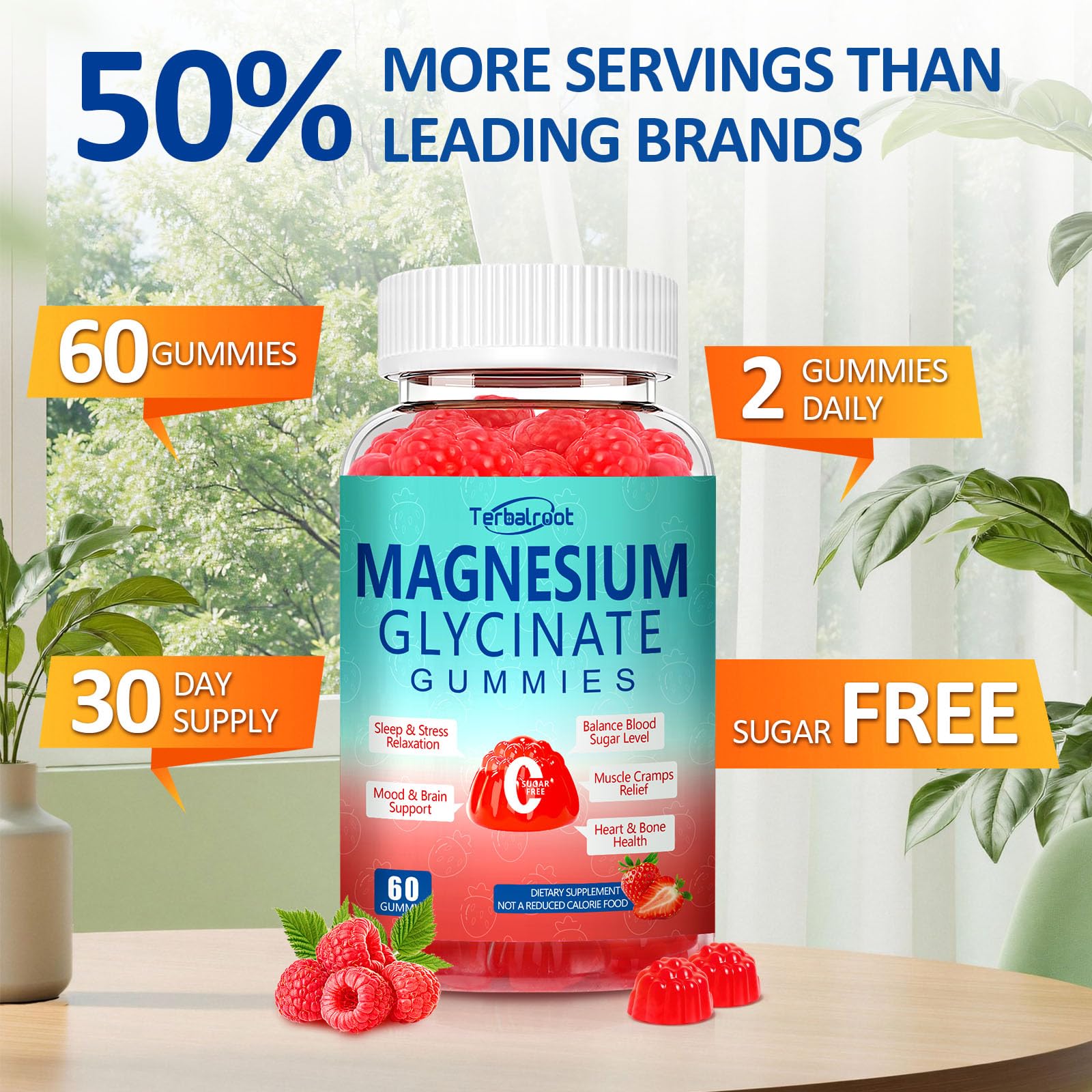Magnesium Glycinate Gummies 400mg, Sleep & Relaxation Support, Sugar Free Vegan Magnesium Gummies for Adults Magnesium Supplements for Muscle Cramps, Stress Relief, Calm Mood,High Absorption, 60 Count Terbalroot buy supplements canada