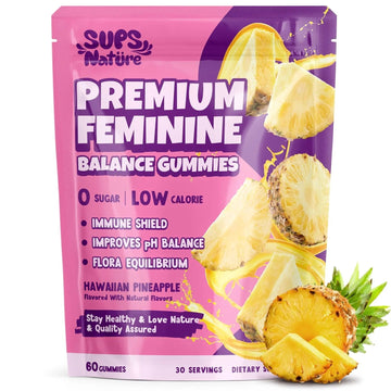 Women's Probiotic Gummies Nutrition Premium Feminine Balance Gummies - Supports pH Balance, Digestion & Immune Health - Hawaiian Pineapple Flavor sups nature buy supplements canada
